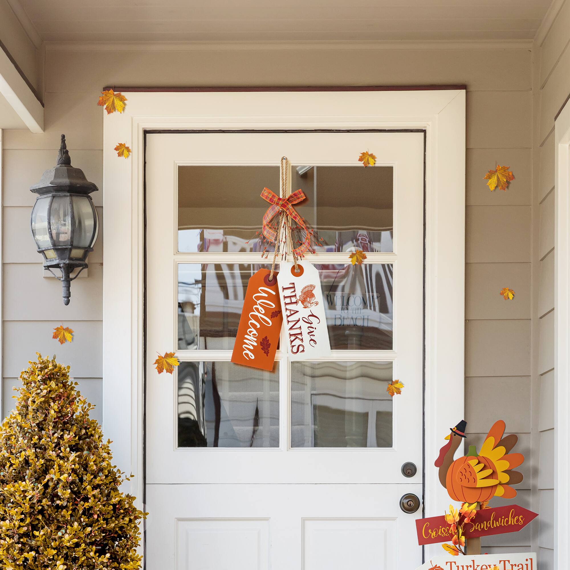 Glitzhome® 24" Thanksgiving Wooden "Give Thanks" Door Hanger