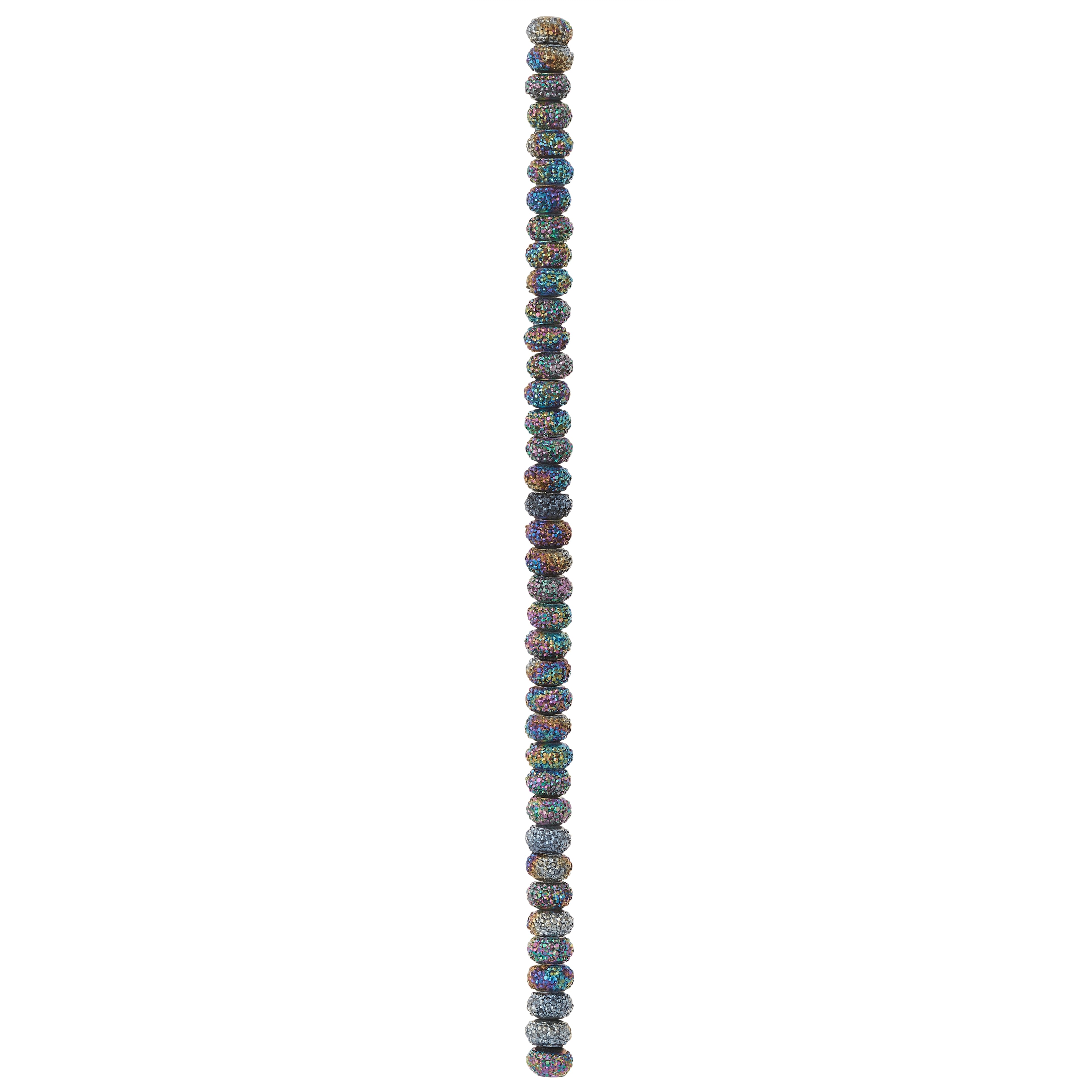 Blue Iridescent Resin Rondel Beads, 8mm by Bead Landing™