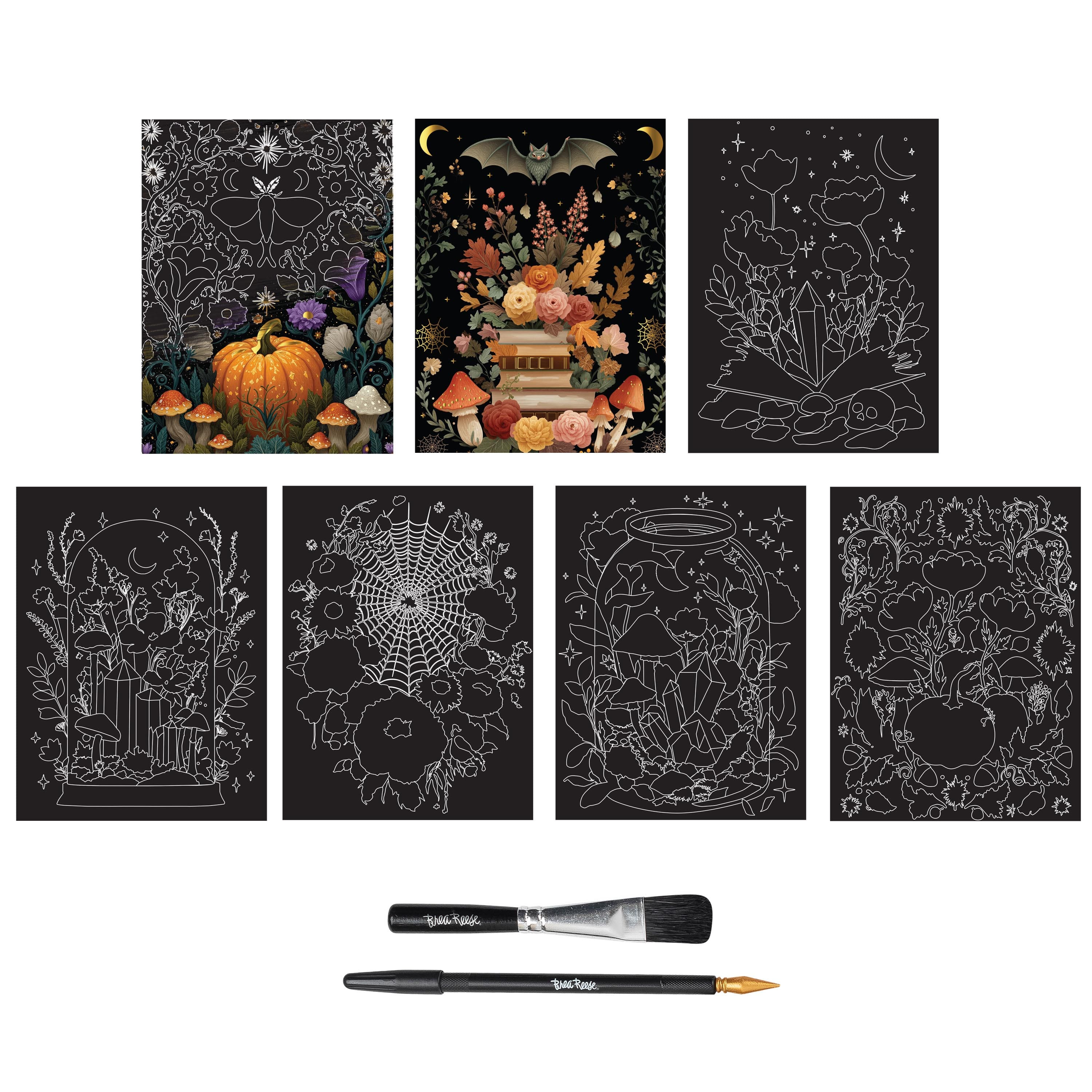 Brea Reese® 6" x 8" Mystical Garden Scratch Art Paper Pad