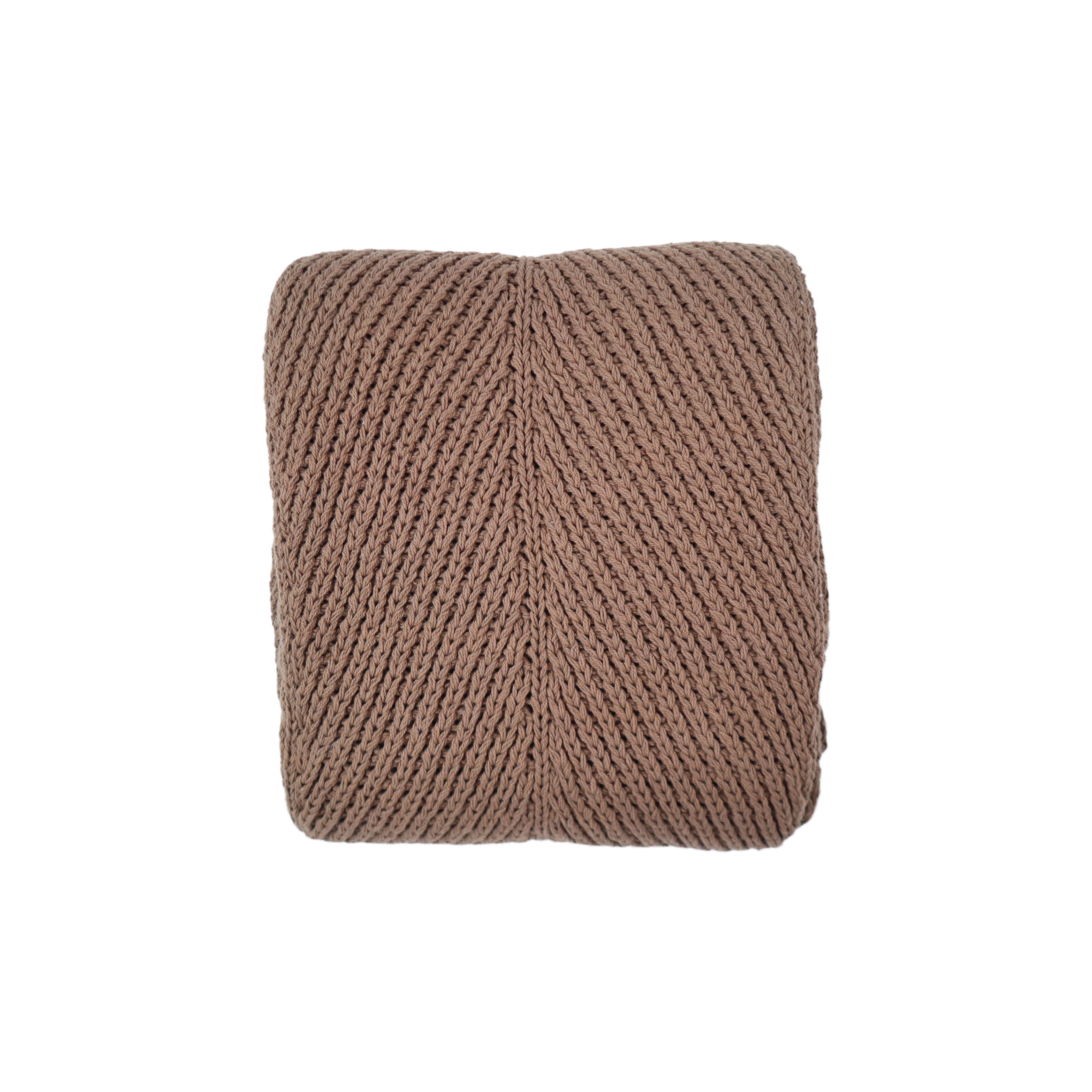 50" x 60" Light Brown Cotton Knit Throw by Ashland®