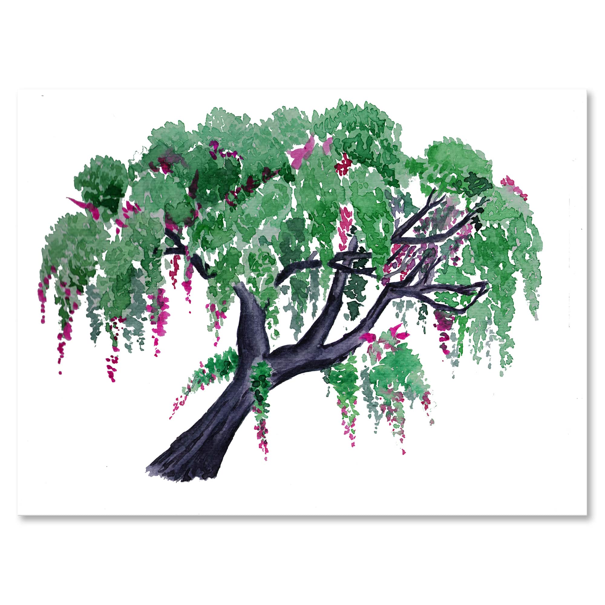 Designart - Tree of Wisteria - Traditional Canvas Wall Art Print