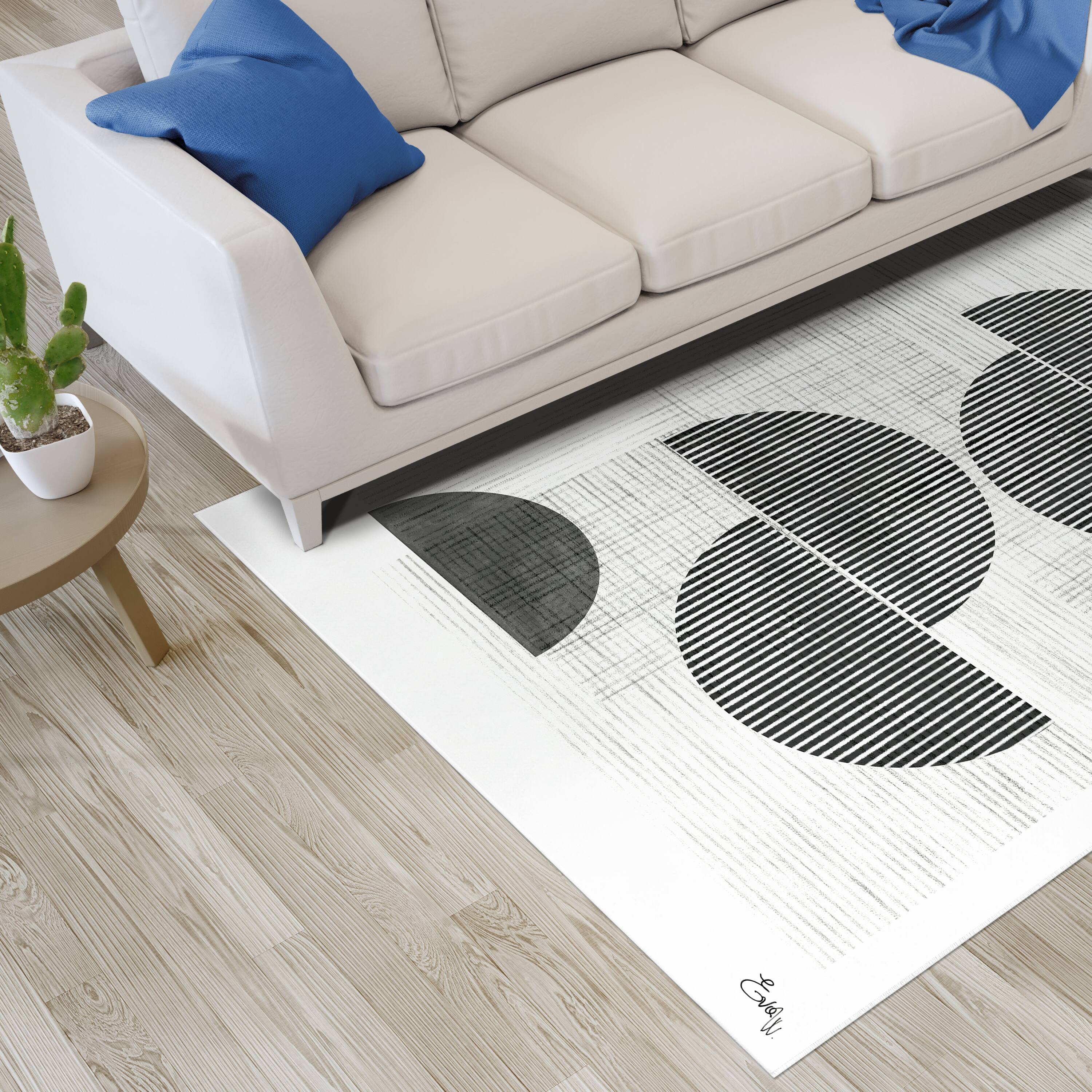 Empire Art Direct 5ft. x 7.5ft. Retro Modern I Tapis D'Art Washable Geometric Area Rug