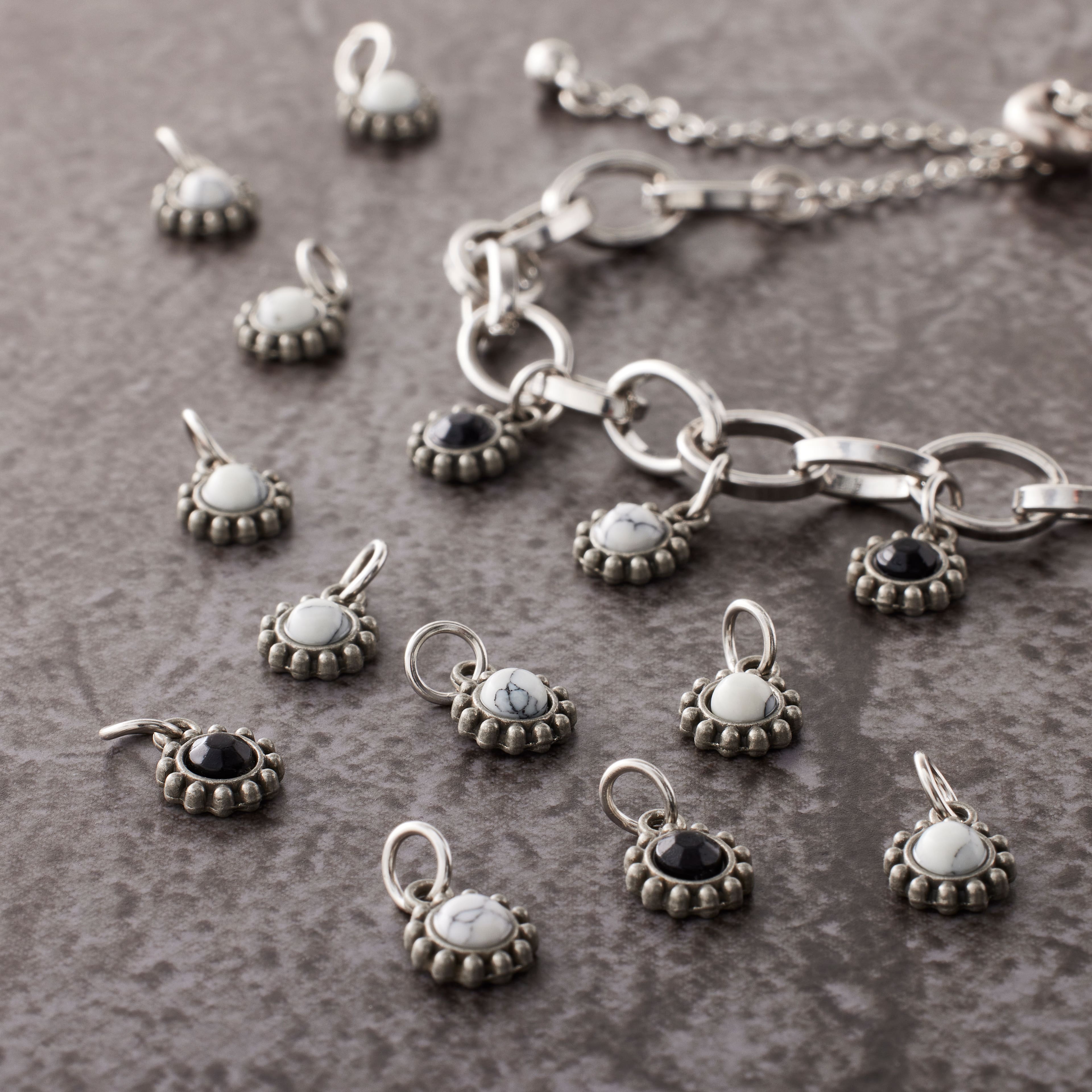 12 Pack: Tiny Bezel Stones Charm Set by Bead Landing™