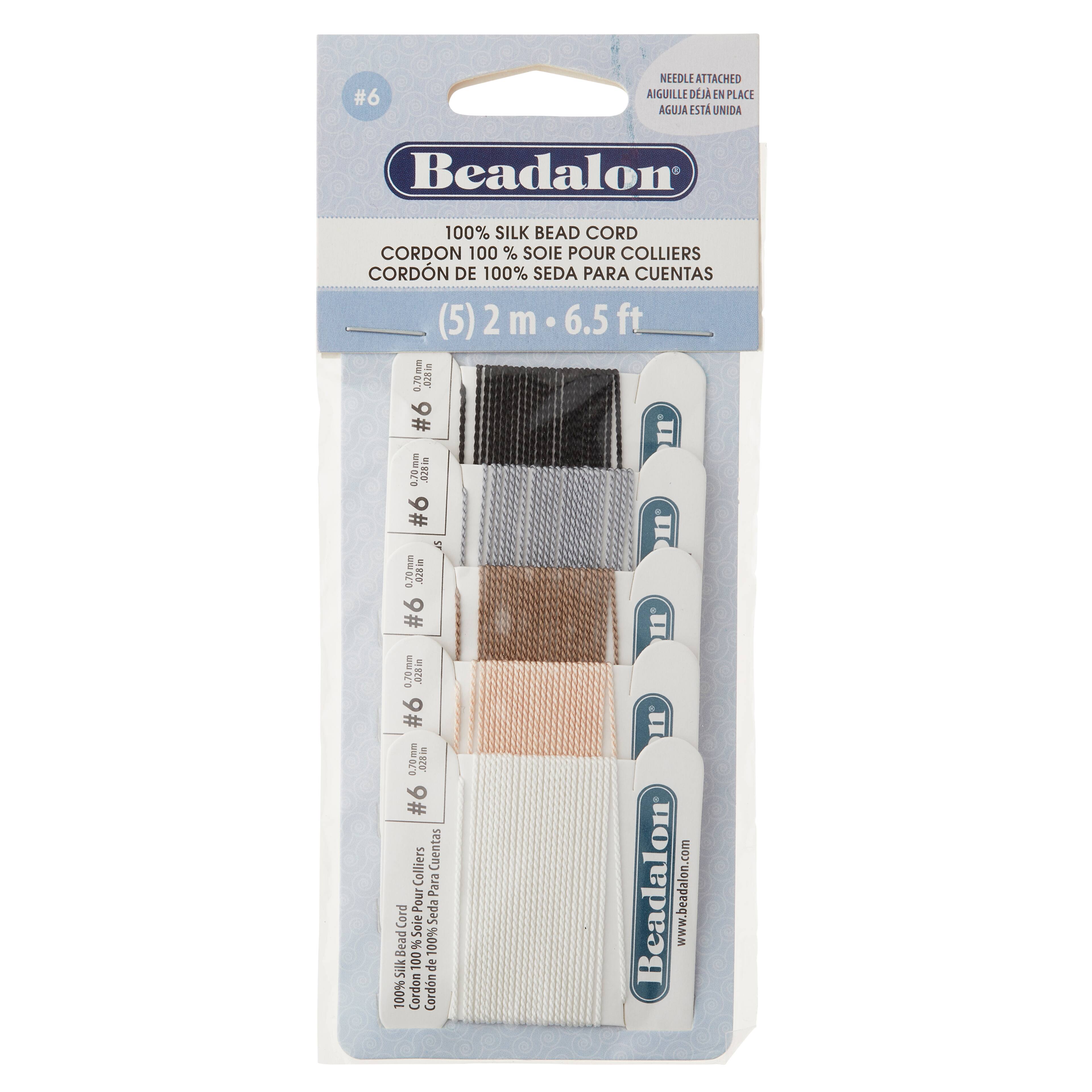6 Packs: 5 ct. (30 total) Beadalon® Size 6 Earth Tone Silk Bead Cord