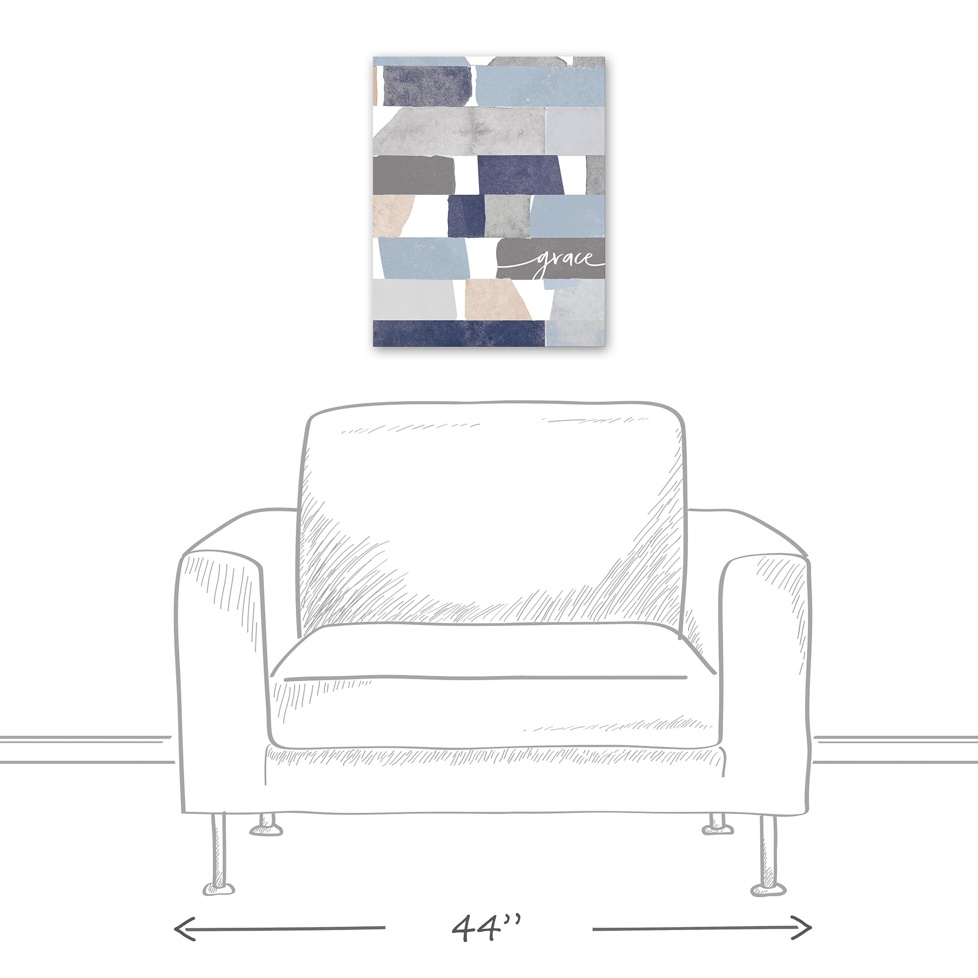 Blue Watercolor Grace 16" x 20" Canvas Wall Art