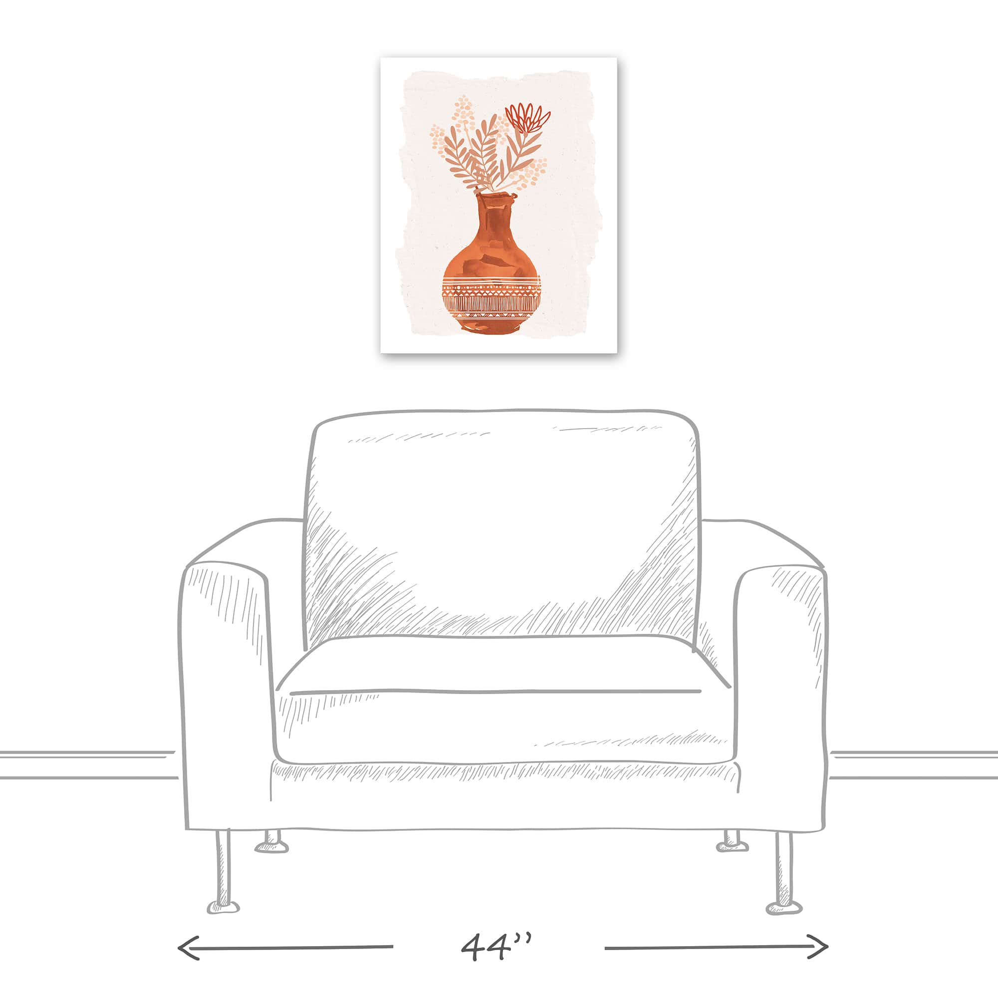 Tall Patterned Vase 16" x 20" Canvas Wall Art