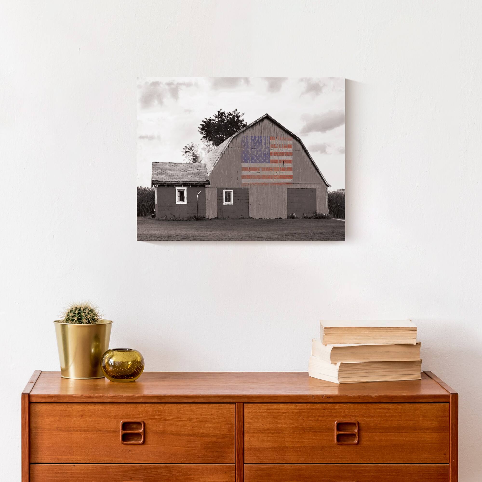 Distressed Barn Flag Canvas Wall Art