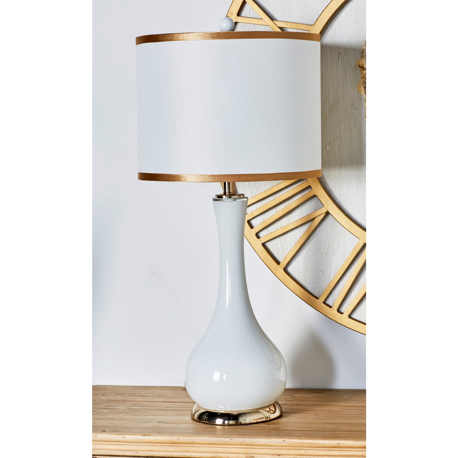 Set of 2 Gold Metal Traditional Table Lamp, 29" x 13" x 13"