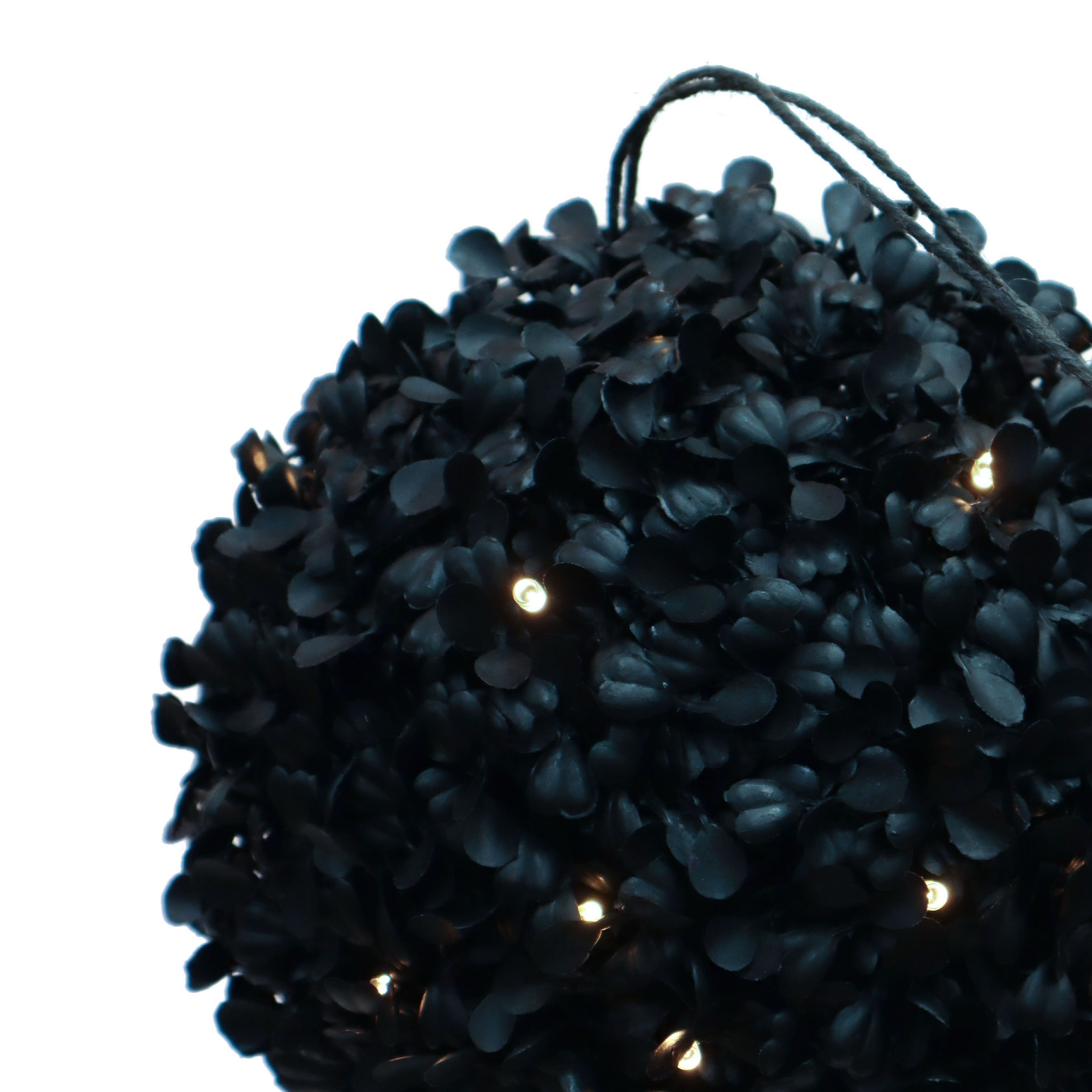 Pre-Lit Black Boxwood UV Resistant Kissing Ball by Ashland®