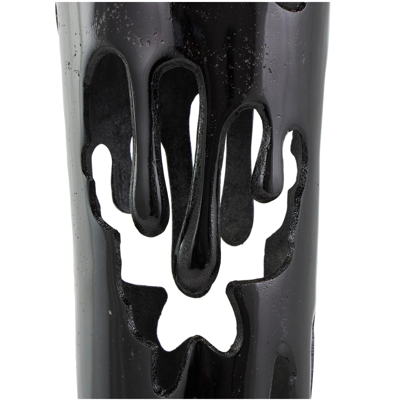 31" Black Aluminum Drip Vase with Melting Designed Body