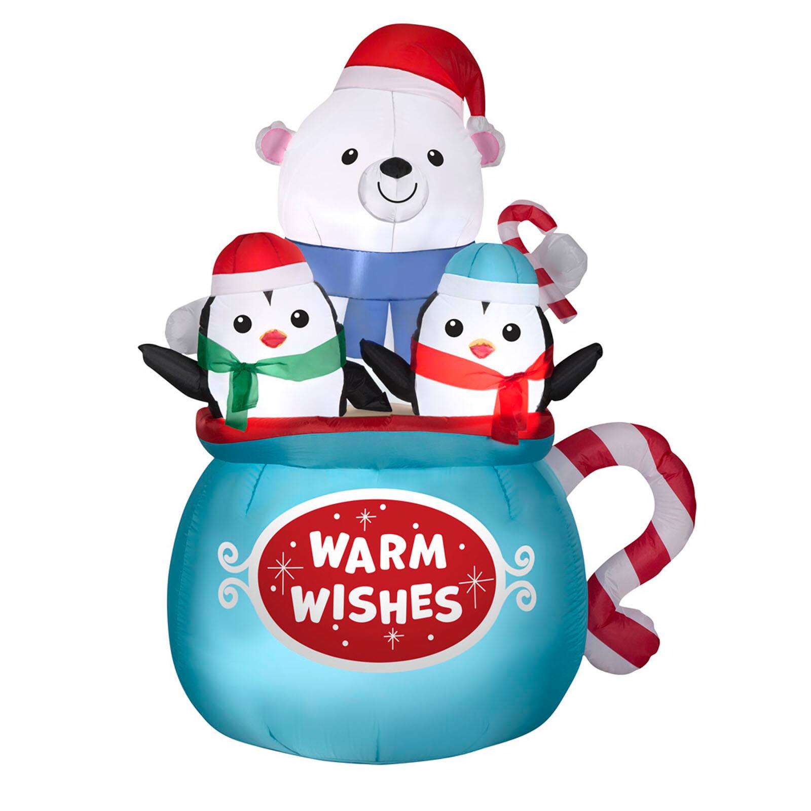 6.5ft. Airblown® Inflatable Christmas Hot Cocoa Mug Scene