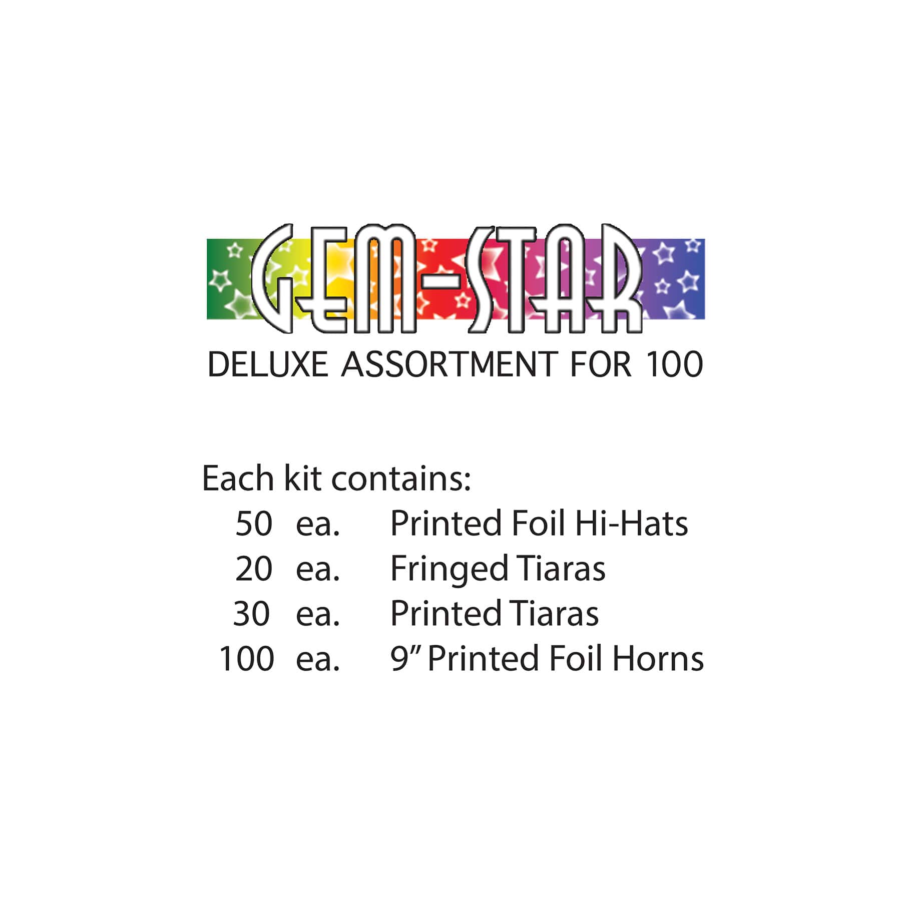 Beistle New Year Gem Star Deluxe Party Favor Kit for 100