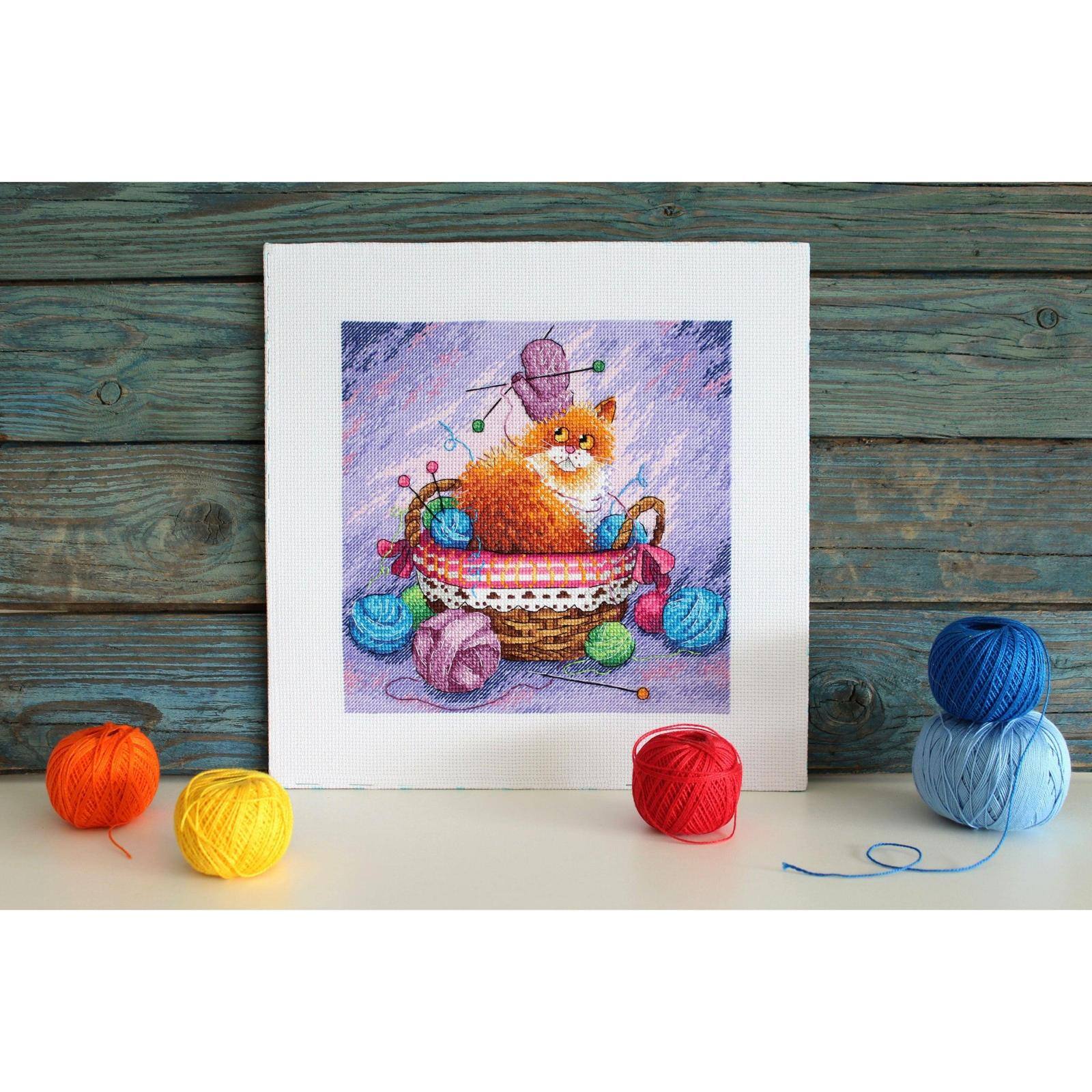 MP Studia Cat And Thread Balls Cross Stitch Kit