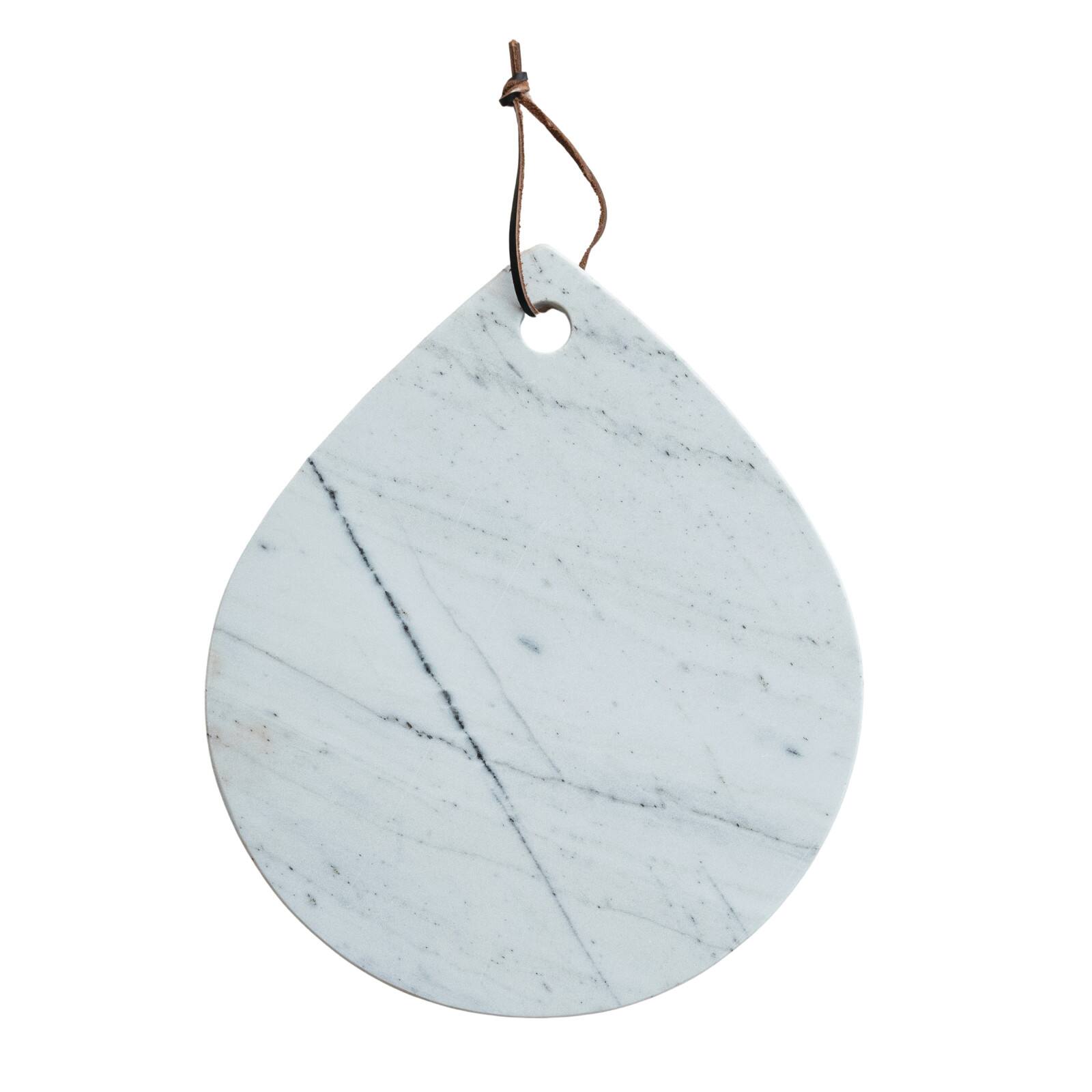 Hello Honey® 14" White Mélange Marble Board with Handle