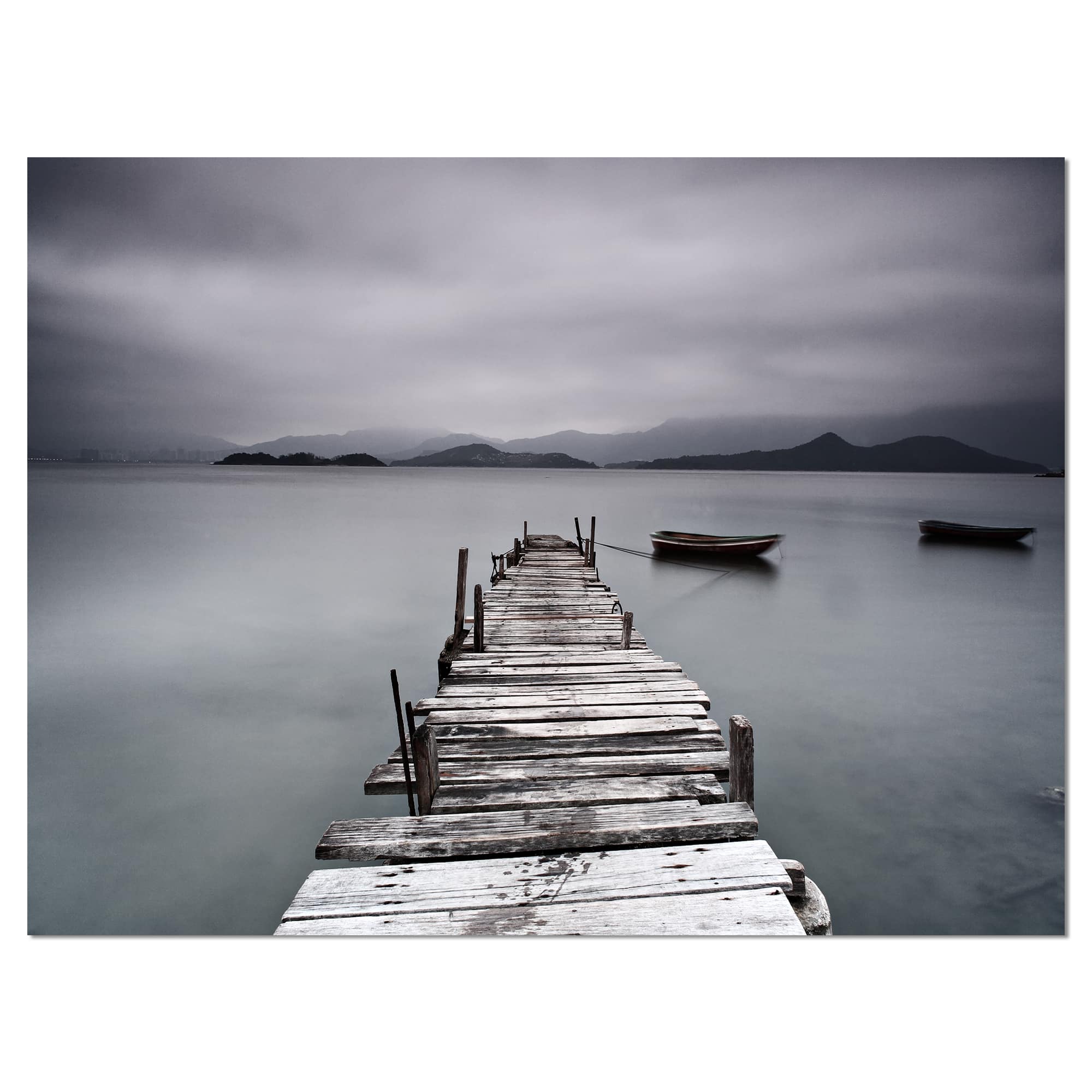 Designart - Pier and Boats at Seashore
