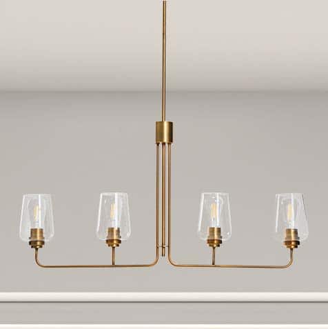 Hello Honey® Robert Stevenson Lighting Holden Metal & Glass 4-Light Linear Chandelier
