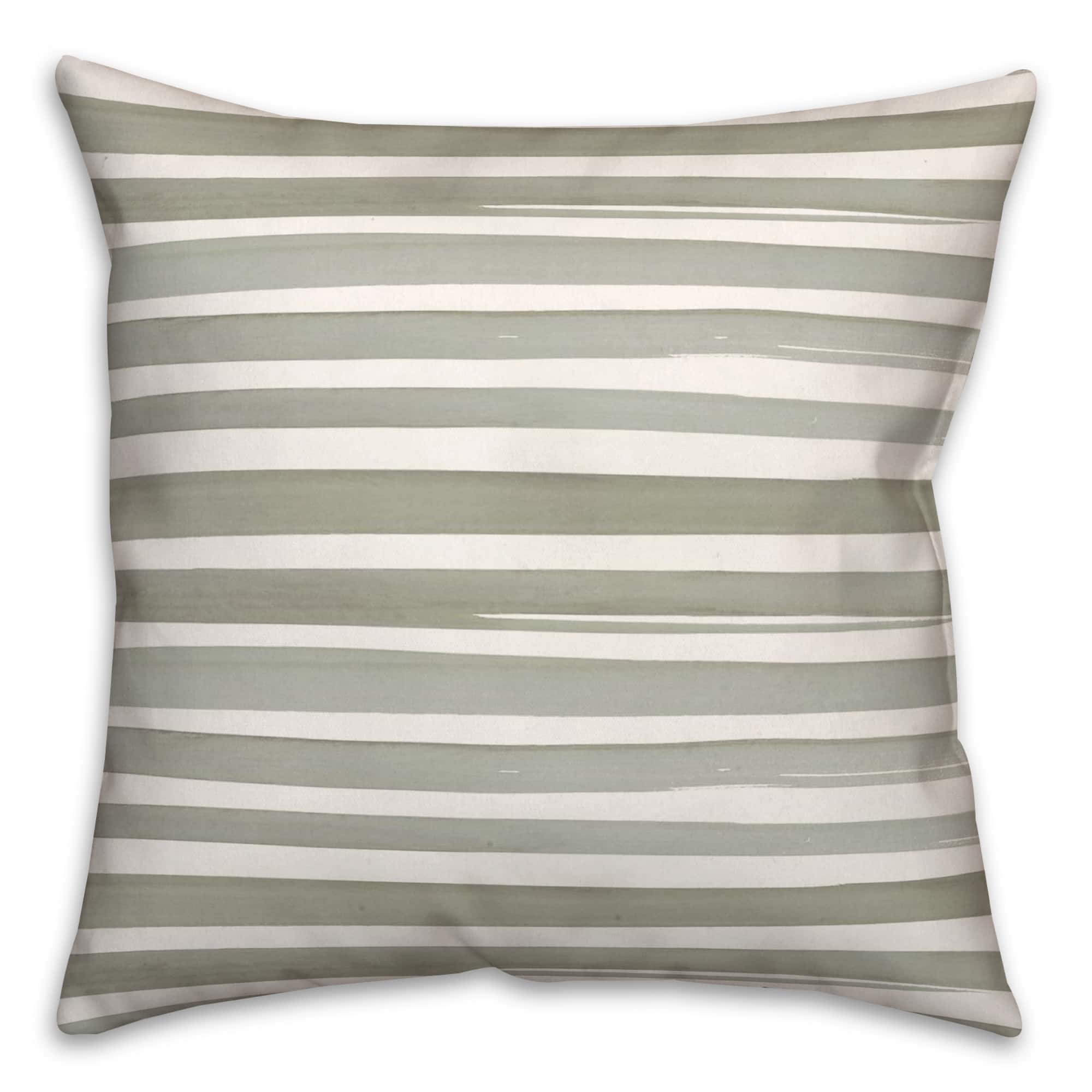 Watercolor Stripes Throw Pillow