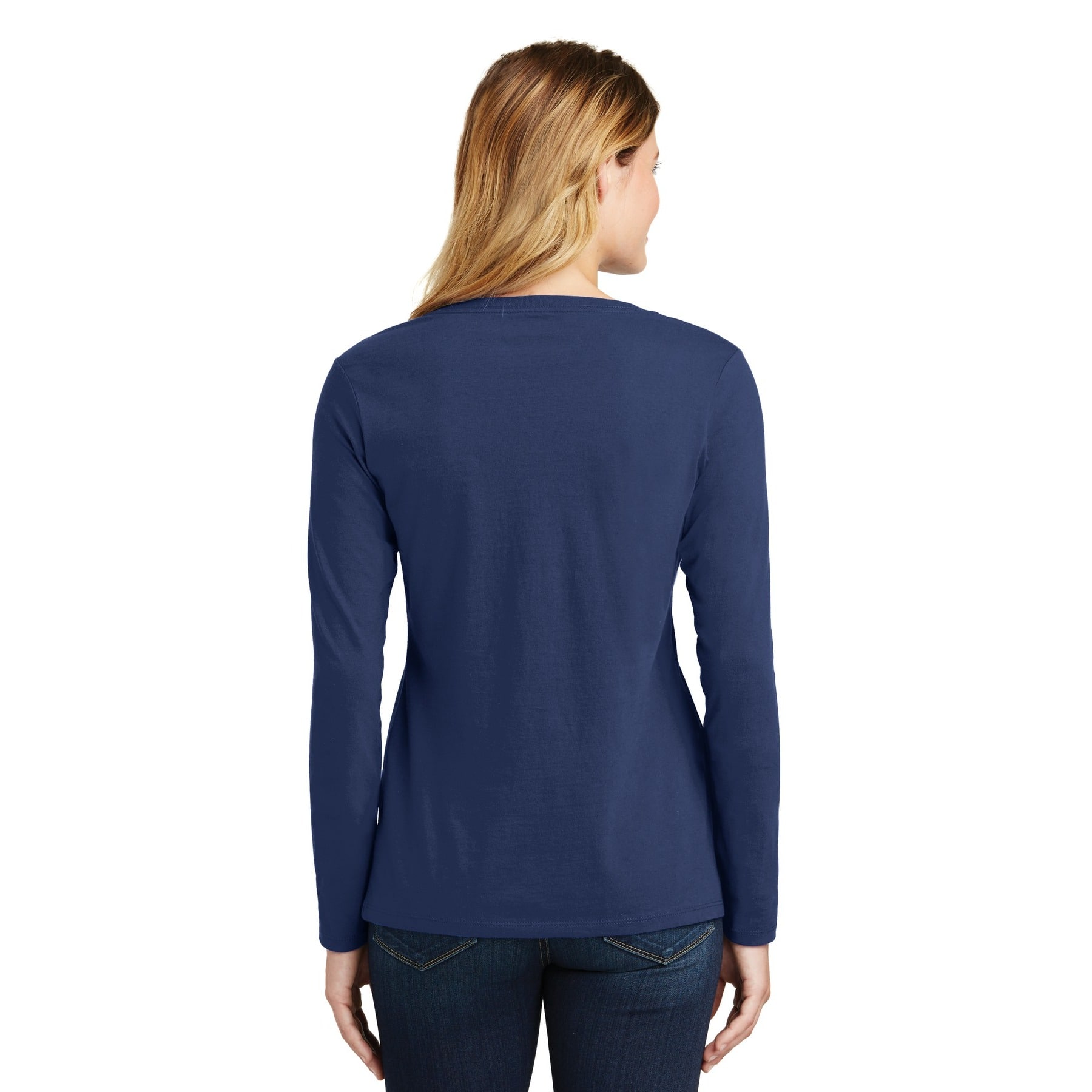 Port & Company® Fan Favorite™ Colors Long Sleeve Ladies V-Neck T-Shirt