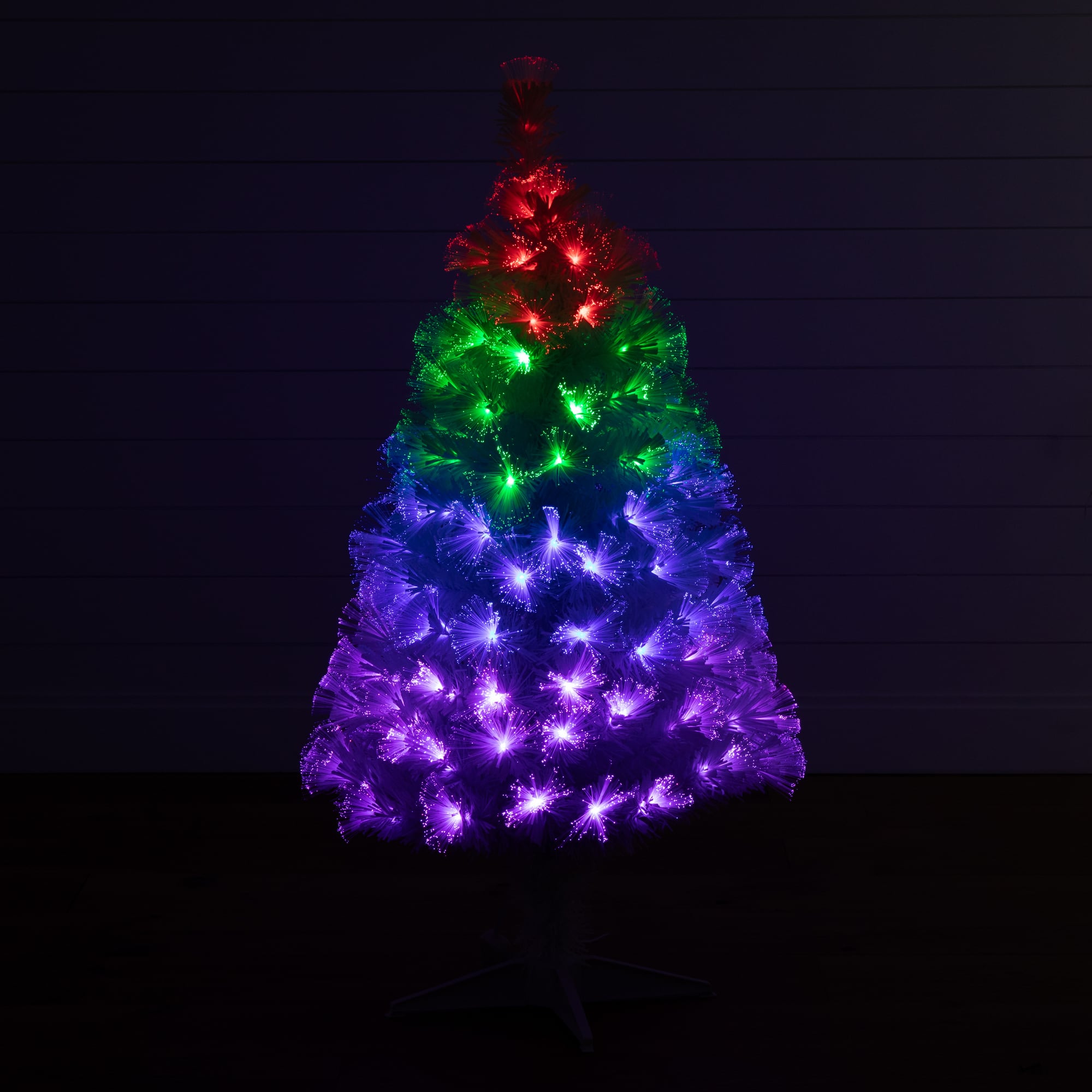 4ft. Fiber Optic Multicolor LED Lights White Pine Artificial Christmas Tree