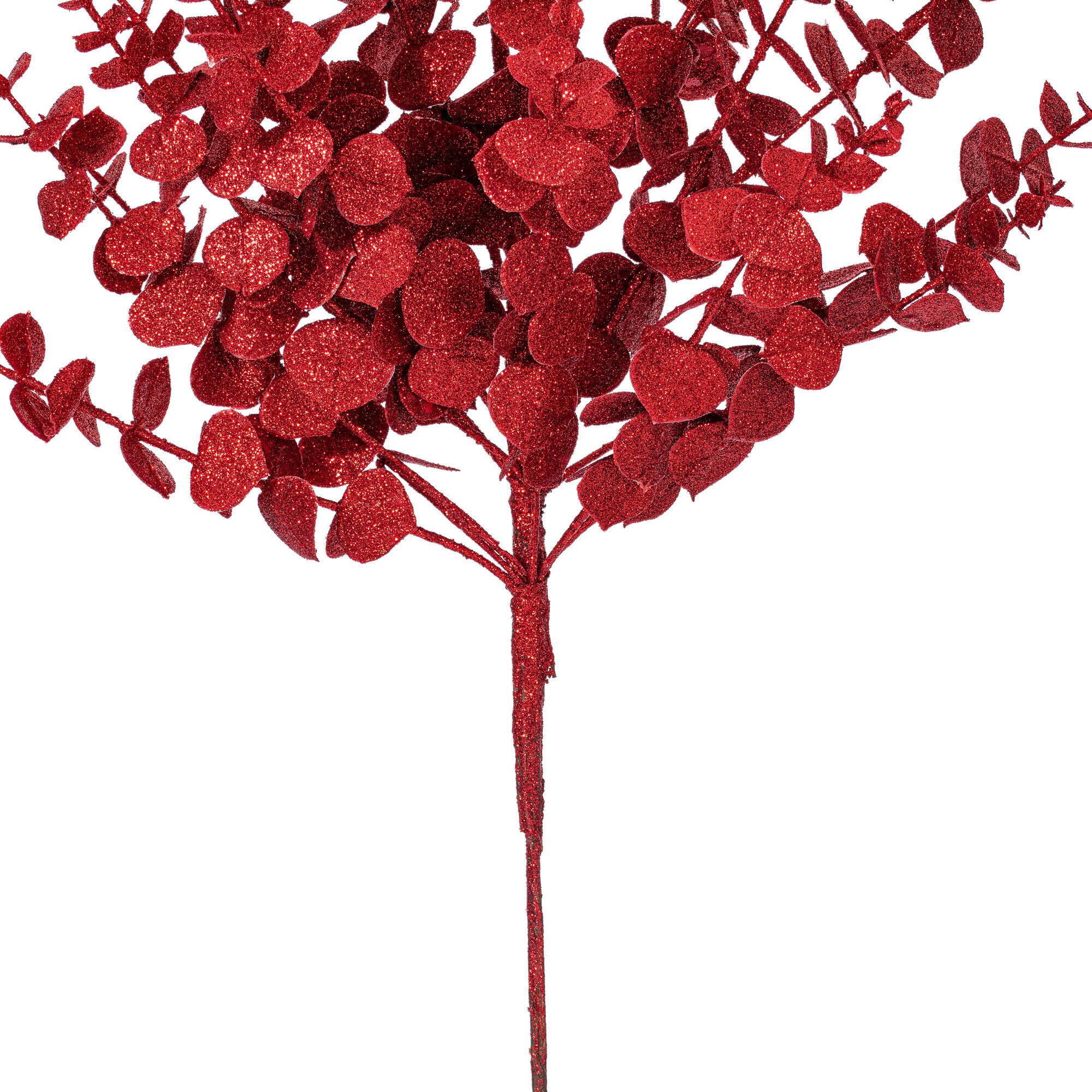 Vickerman 28" Red Artificial Eucalyptus Glitter Sprays, 2ct.