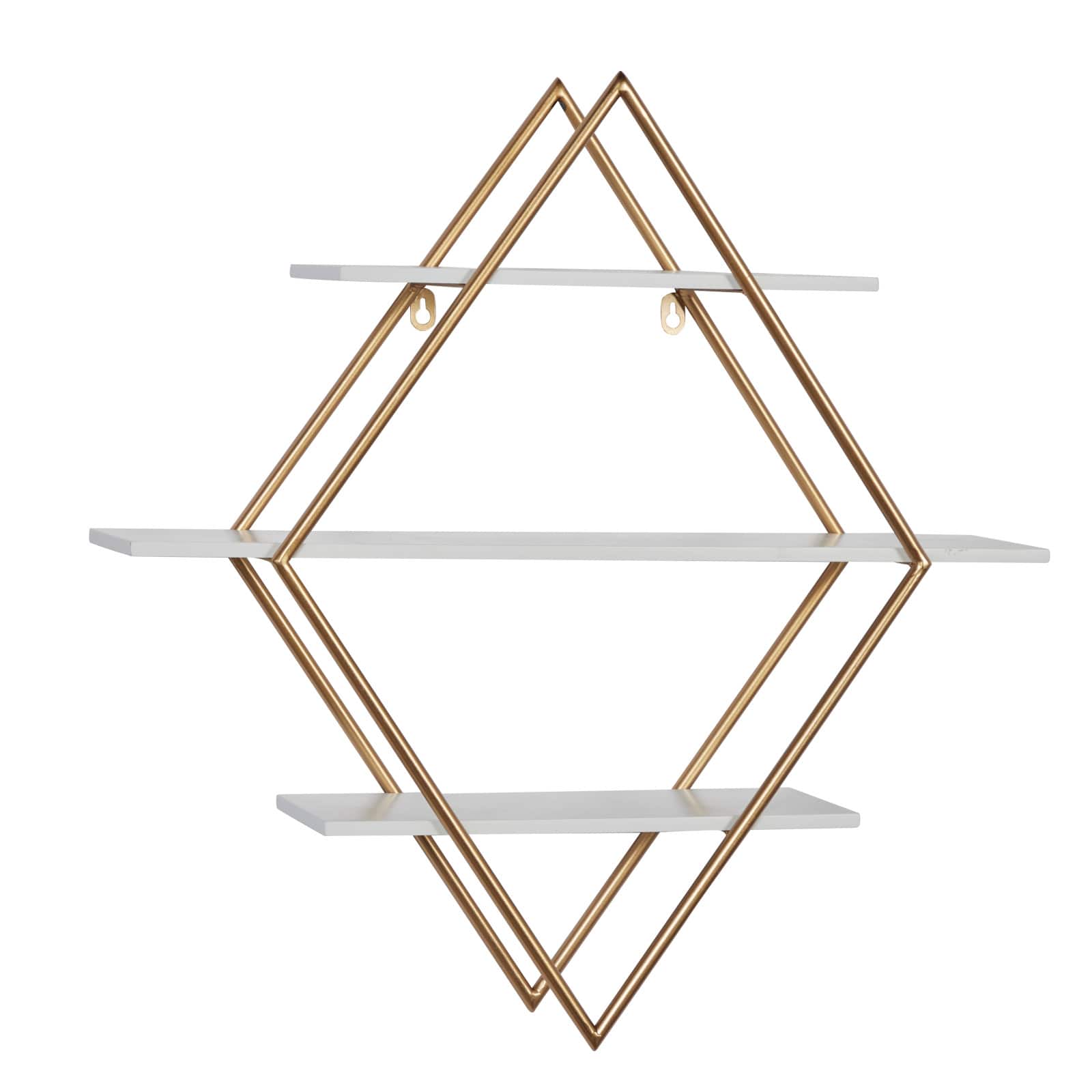20" Gold Wood Glam Wall Shelf Set