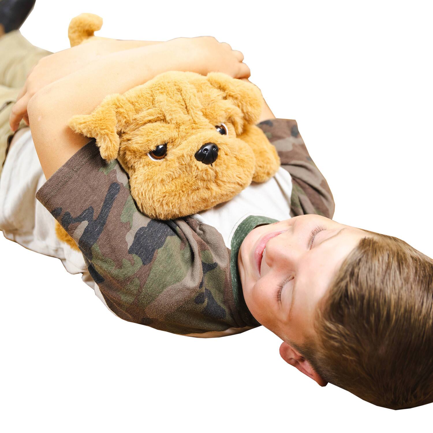 Bouncyband® Brown Happy Hugs Sensory Weighted Plush Bulldog