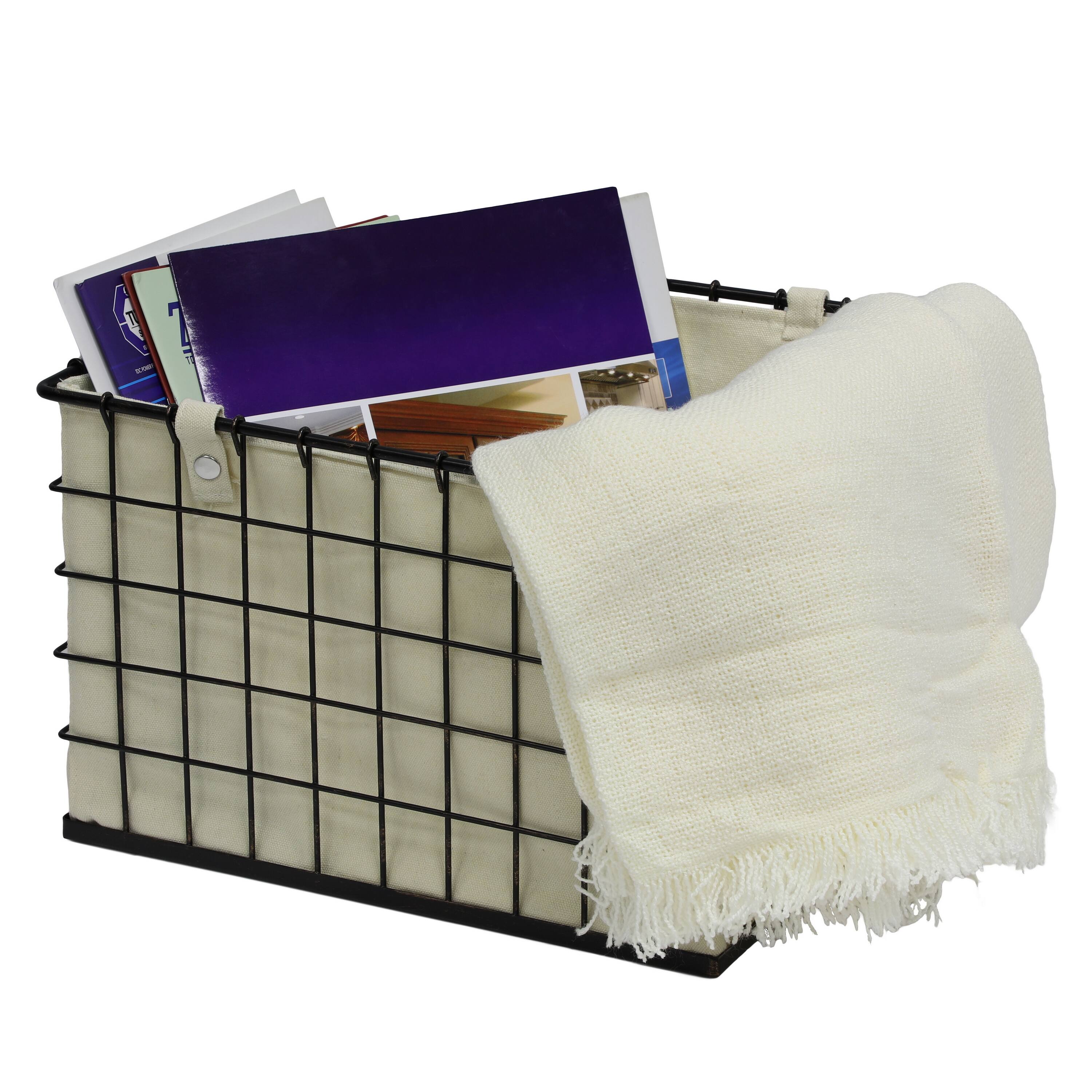 6 Packs: 3 ct. (18 total) Foldable Metal Storage Baskets