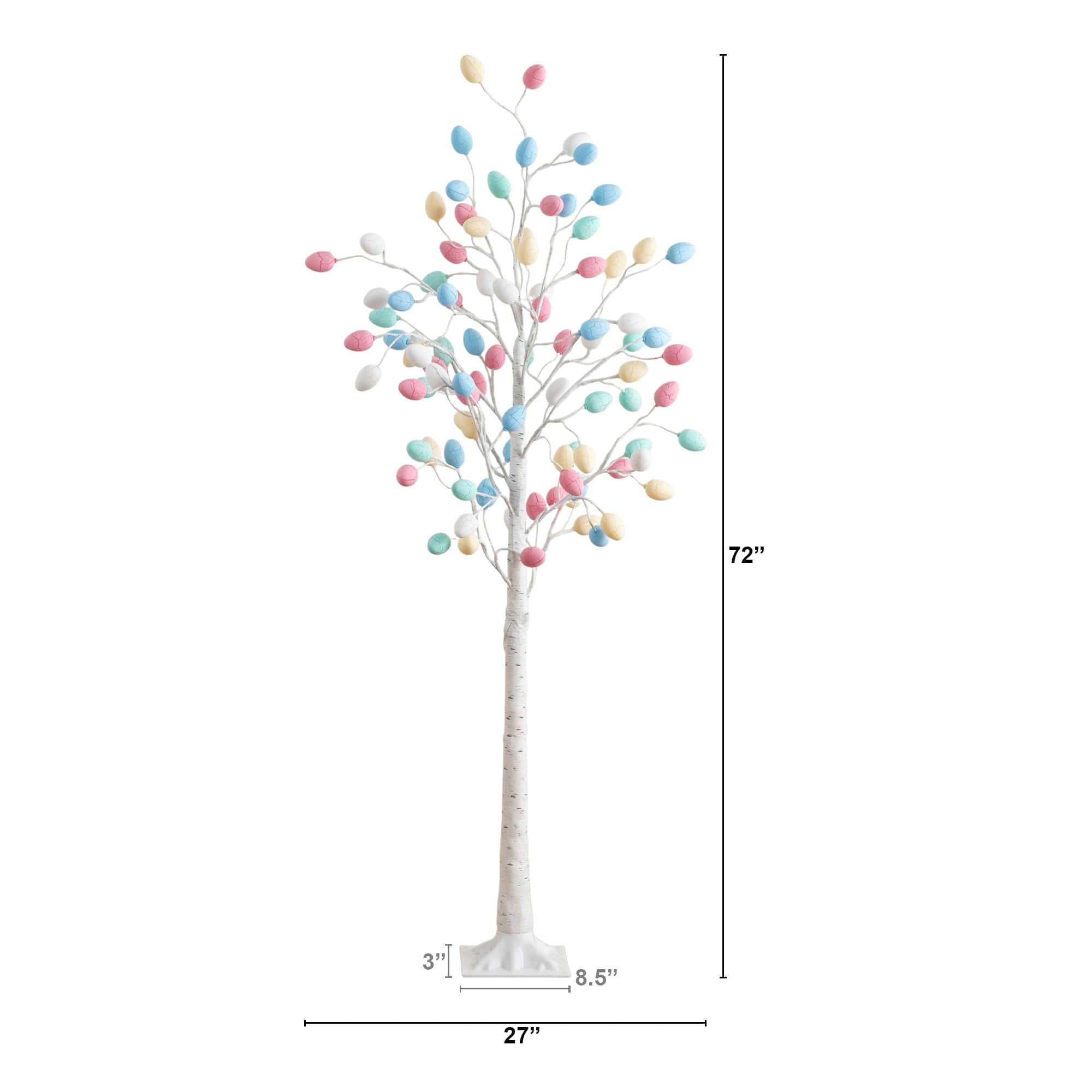 6ft. Pre-Lit Artificial Easter Twig Tree with 96 Egg Shaped LED Ornaments
