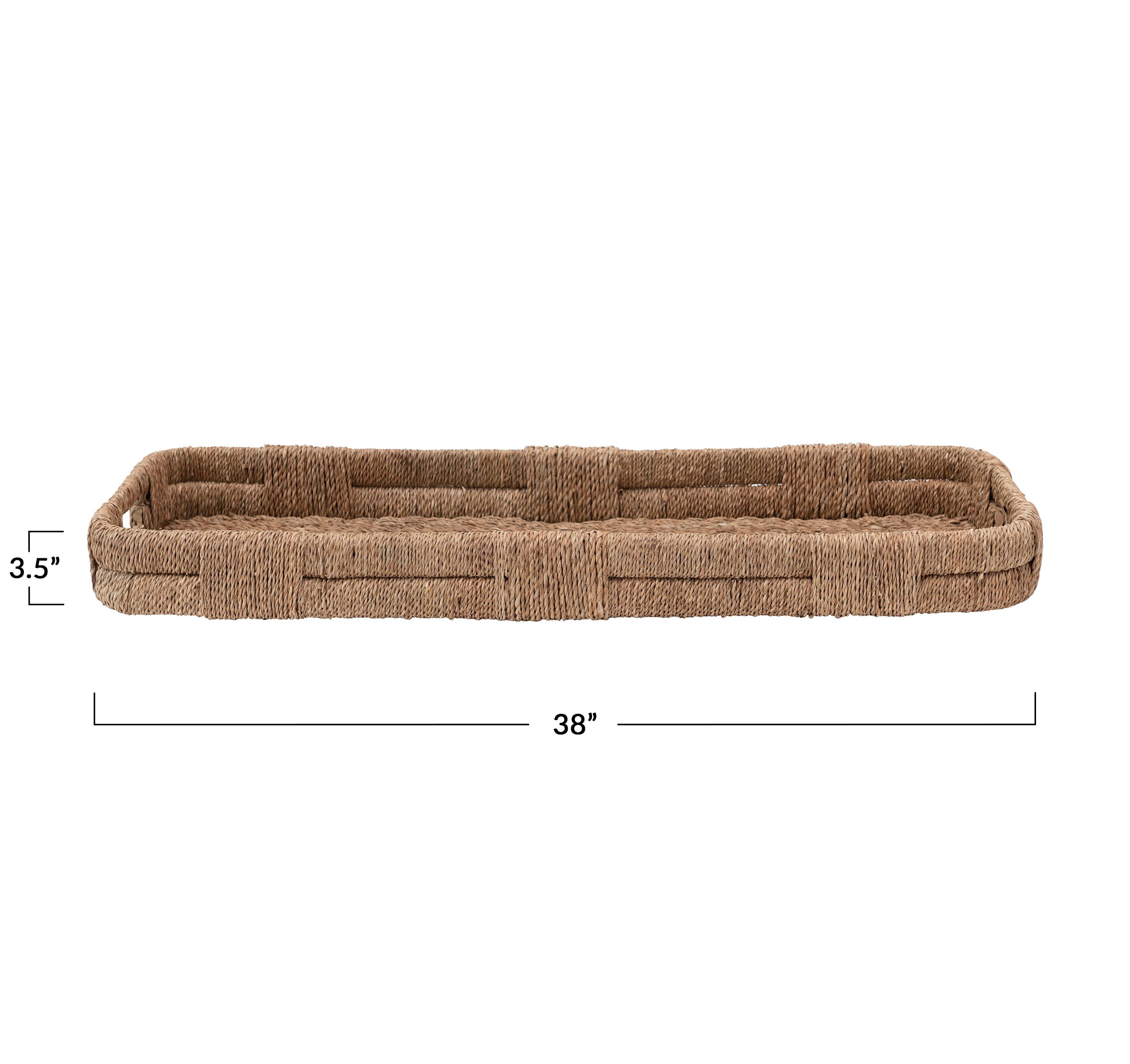 Hello Honey® Natural Hand-Woven Bankuan Tray with Handles