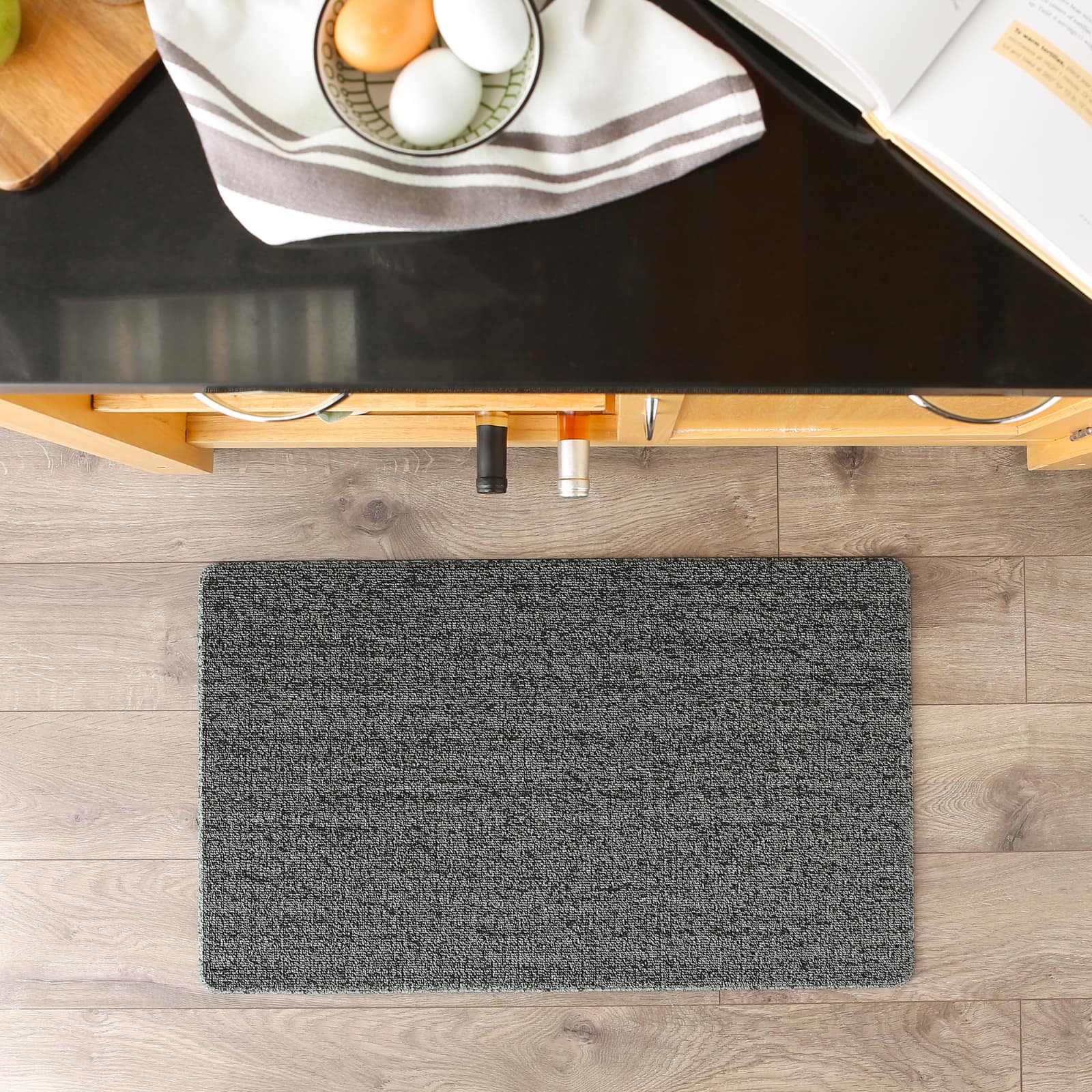 Heathered Black Tufted Loop Textilene Mat