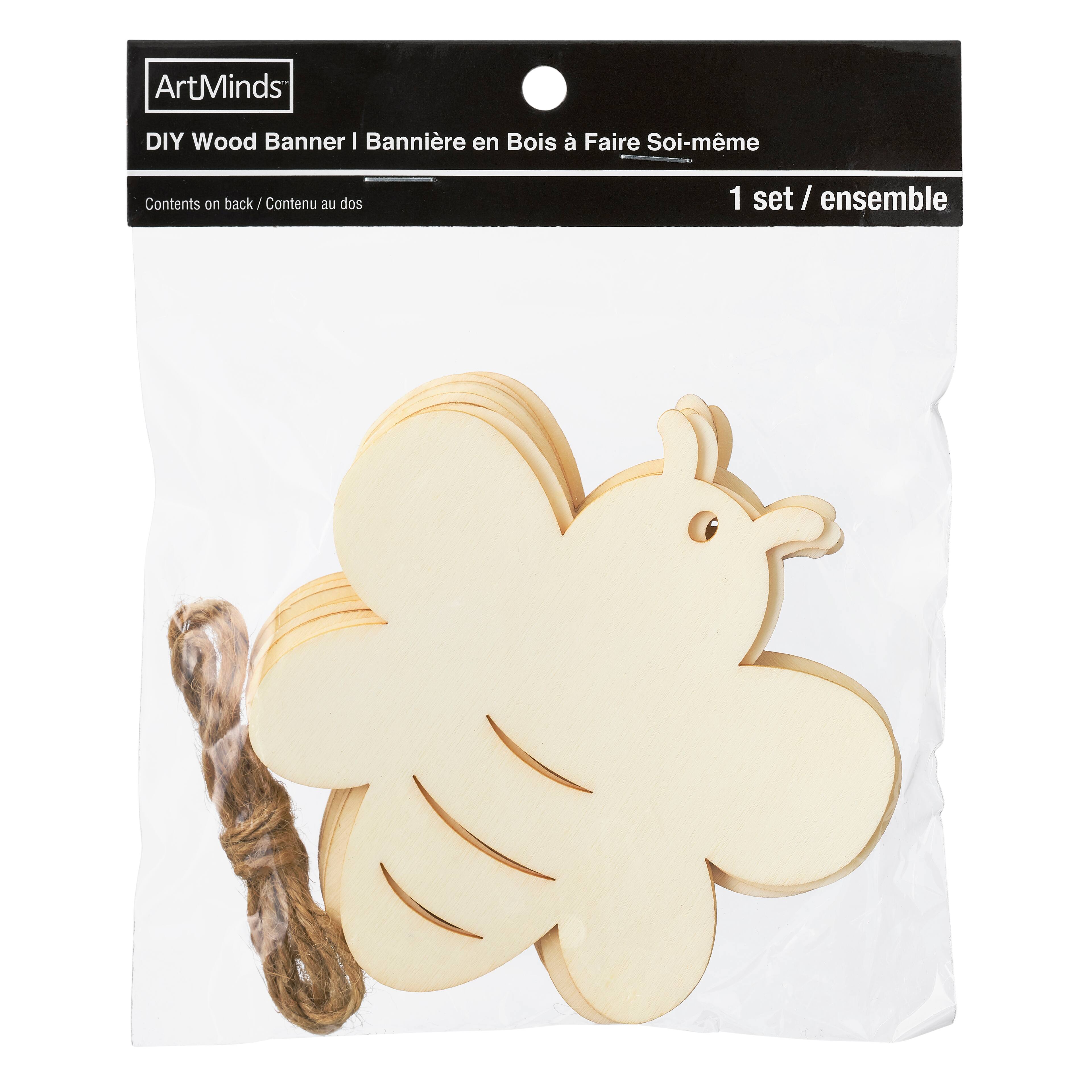 Unfinished Wooden Bee Banner by Make Market®