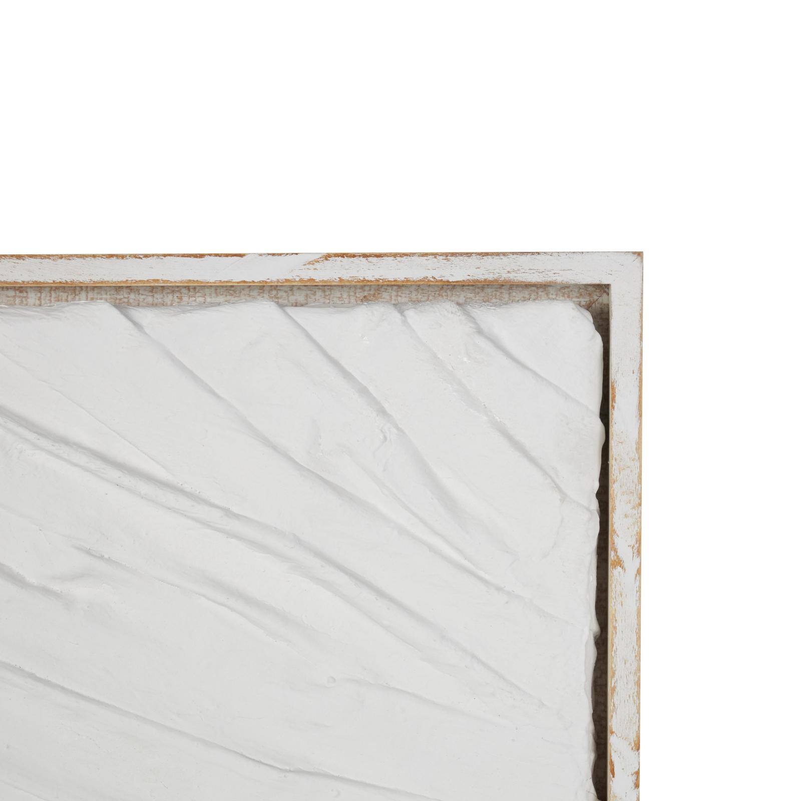 28" x 20" White Distressed Wood Abstract Wavy Wall Decor, Set of 2