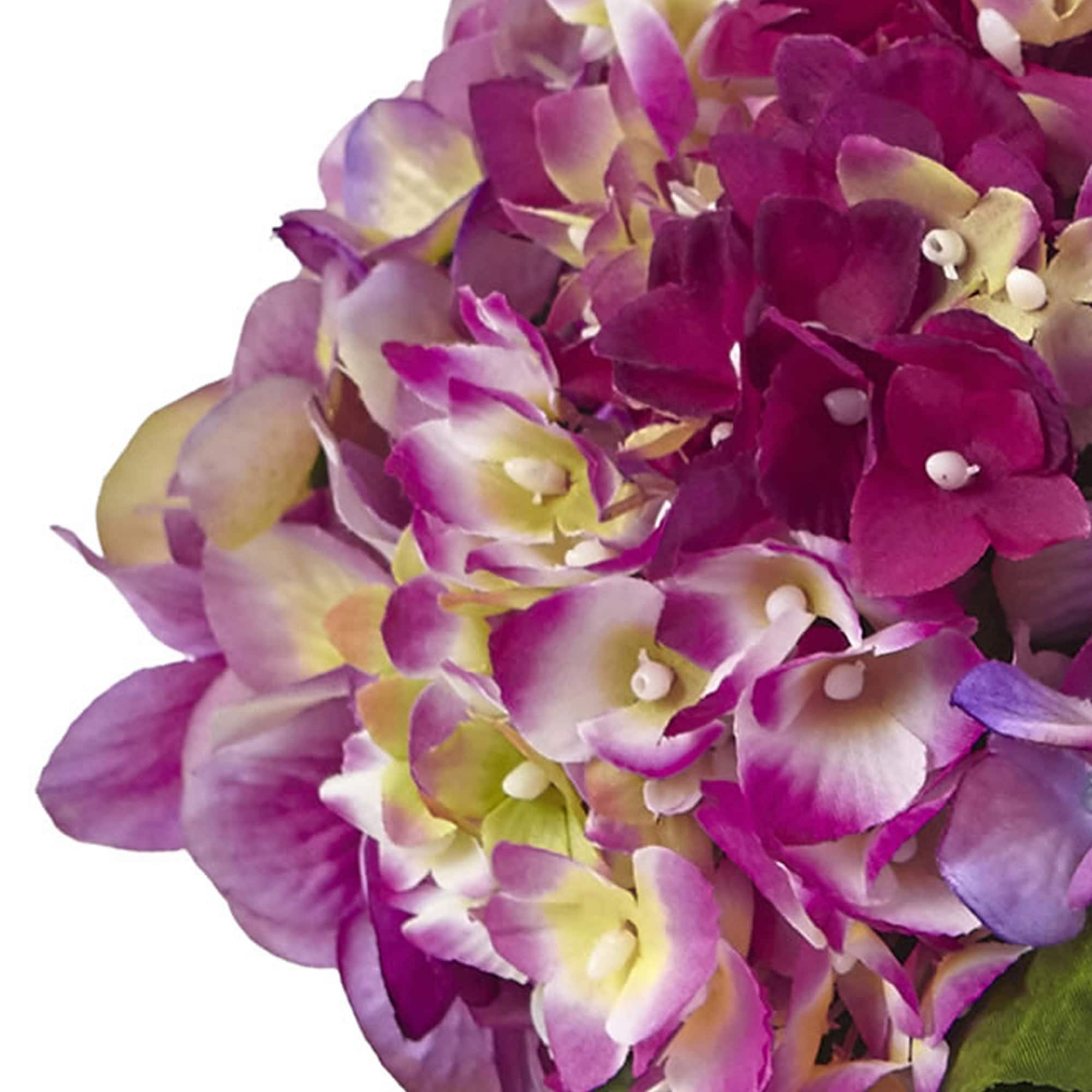 14.5" Pink Hydrangea Arrangement in Glass Vase