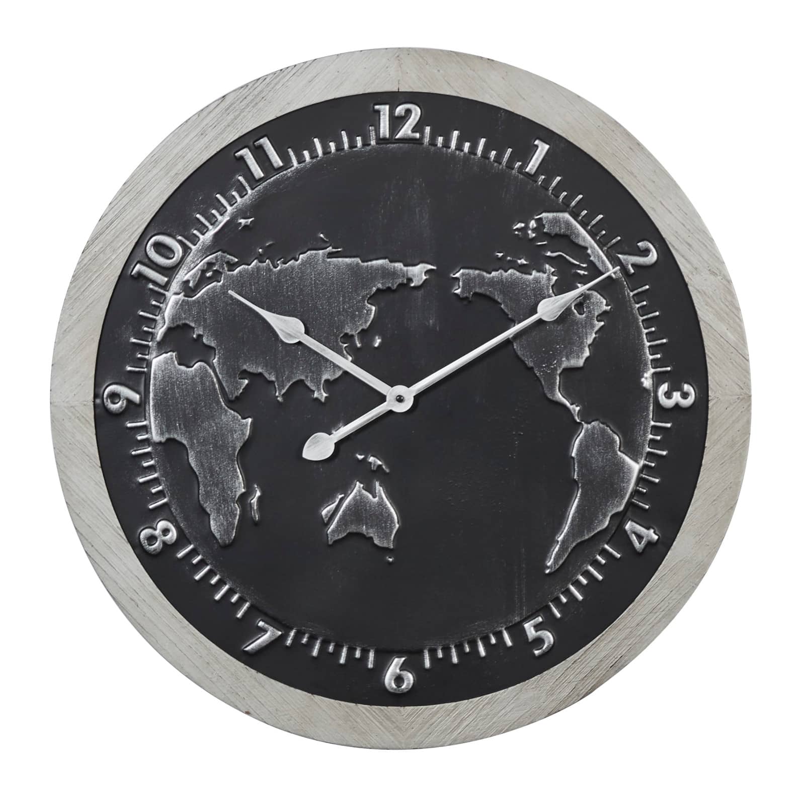 Black Vintage Metal Wall Clock, 25" x 25"