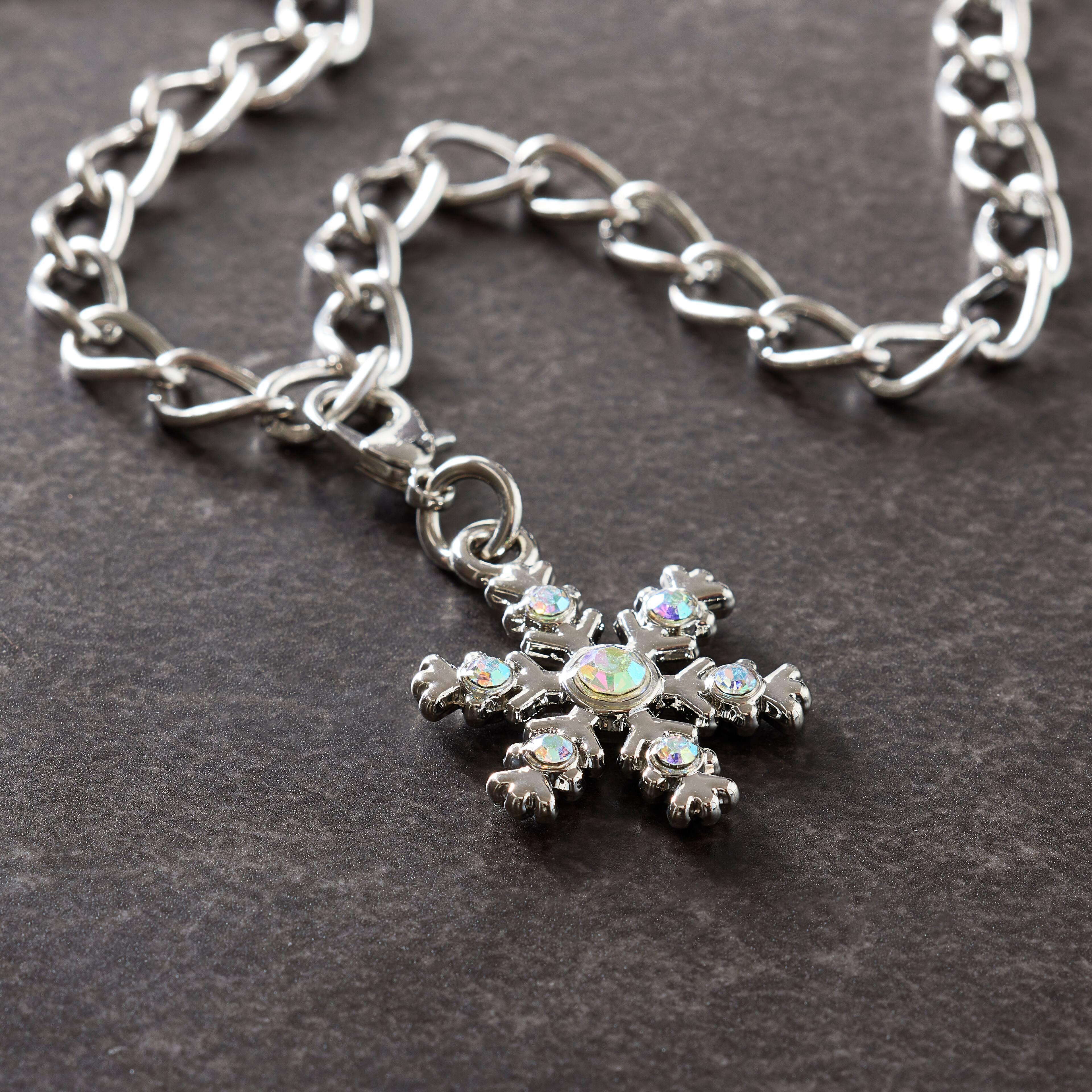 12 Pack: Rhodium Snowflake Charm by Bead Landing™