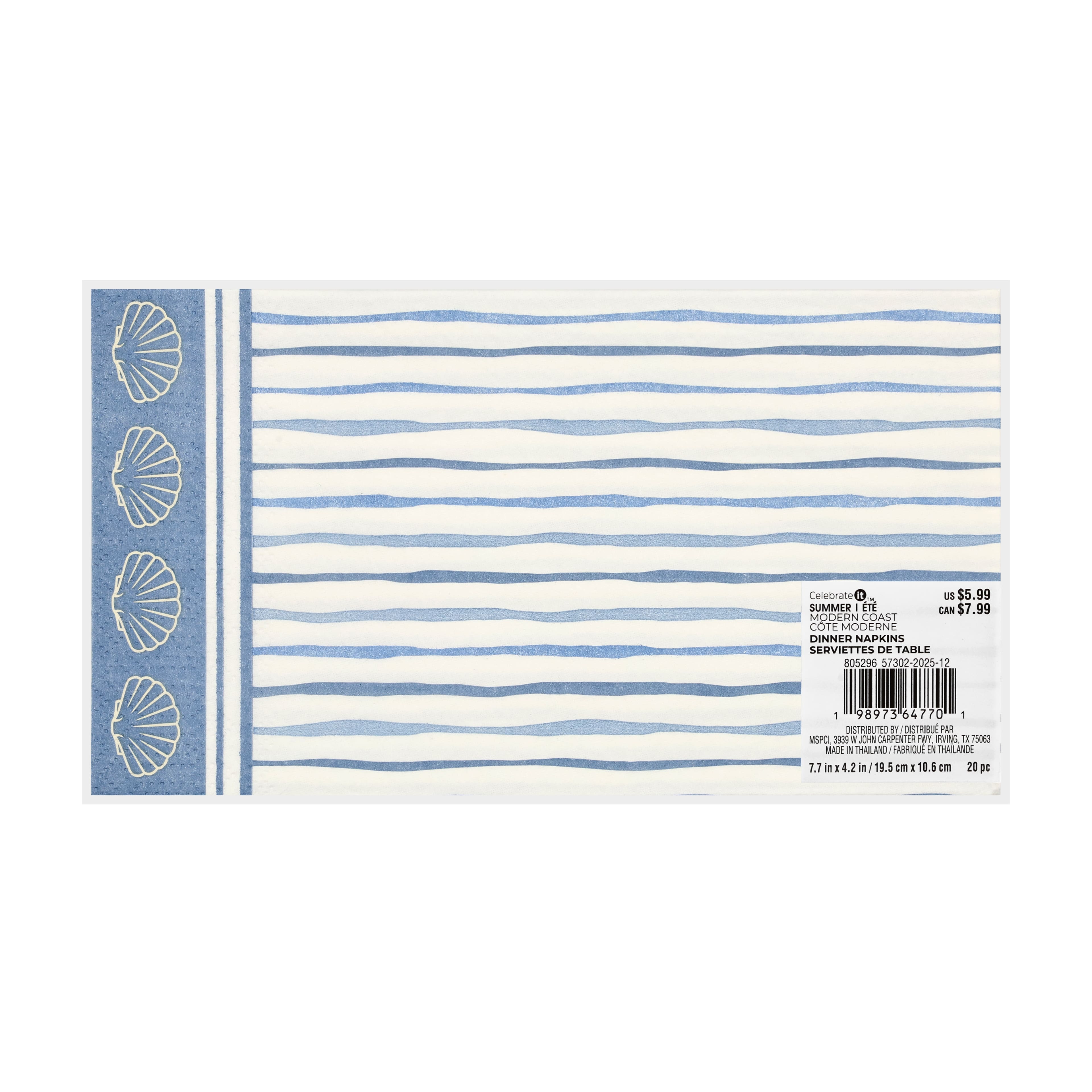Modern Coast Blue Stripes Dinner Napkins, 20ct. by Celebrate It™