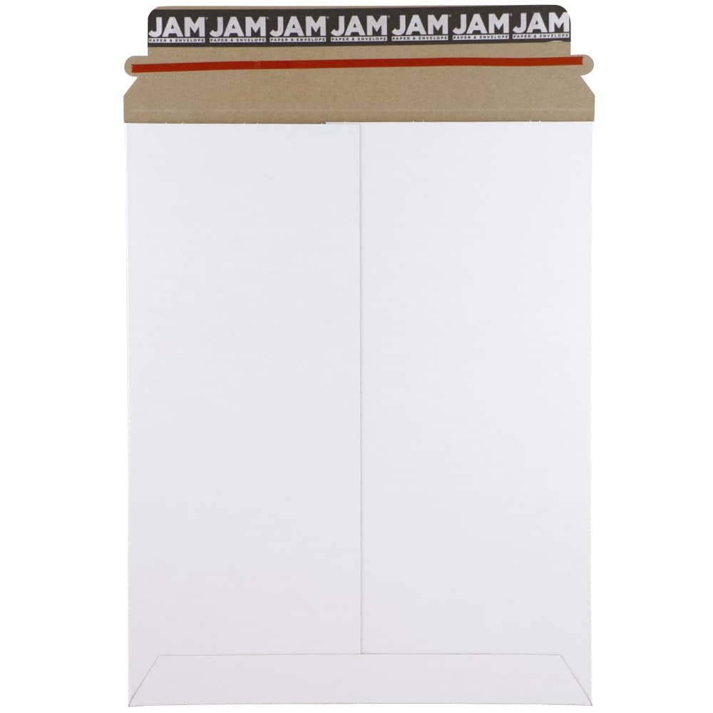 JAM Paper 9.75" x 12.25" White Flat Photo Mailer Peel & Seal Closure Envelopes, 6ct.