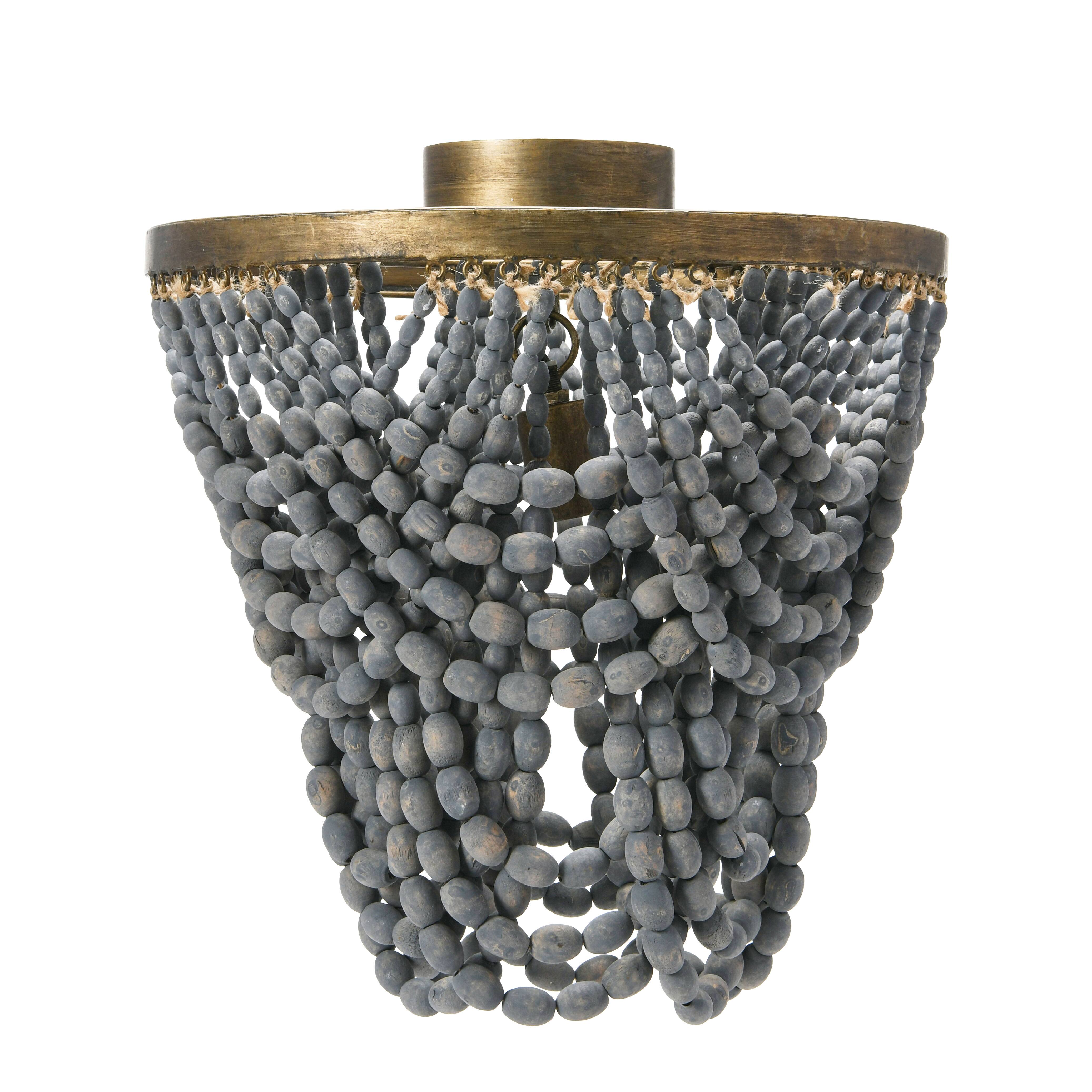 Hello Honey® 2-Tier Draped Wood Bead Semi-Flush Mount Ceiling Light