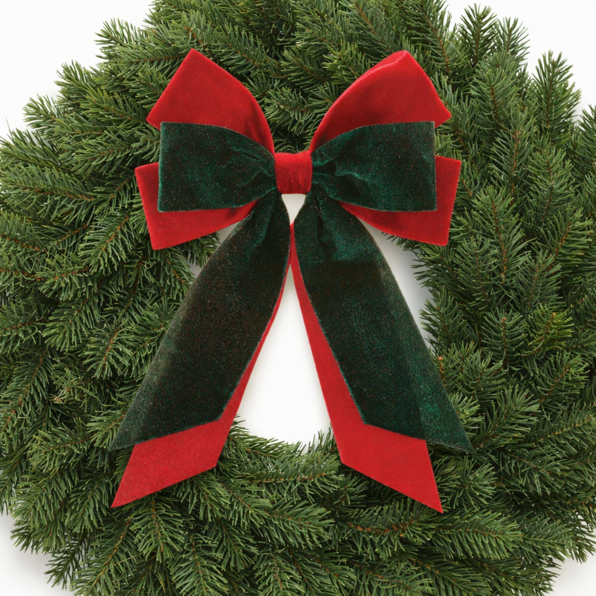Melrose Red & Green Velvet Double Bows