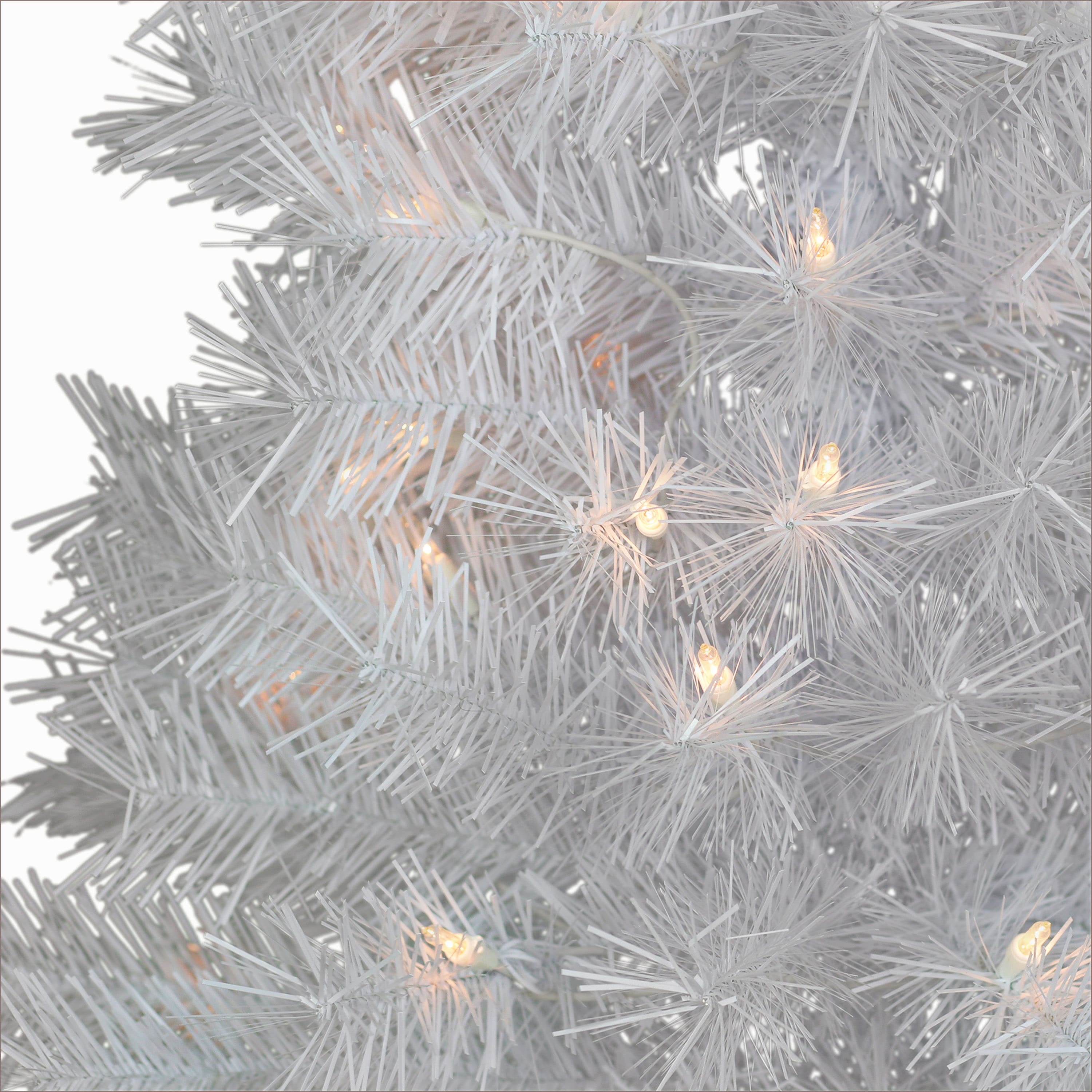 3ft. Pre-Lit White Snow Ridge Artificial Fir Tree, Clear Lights
