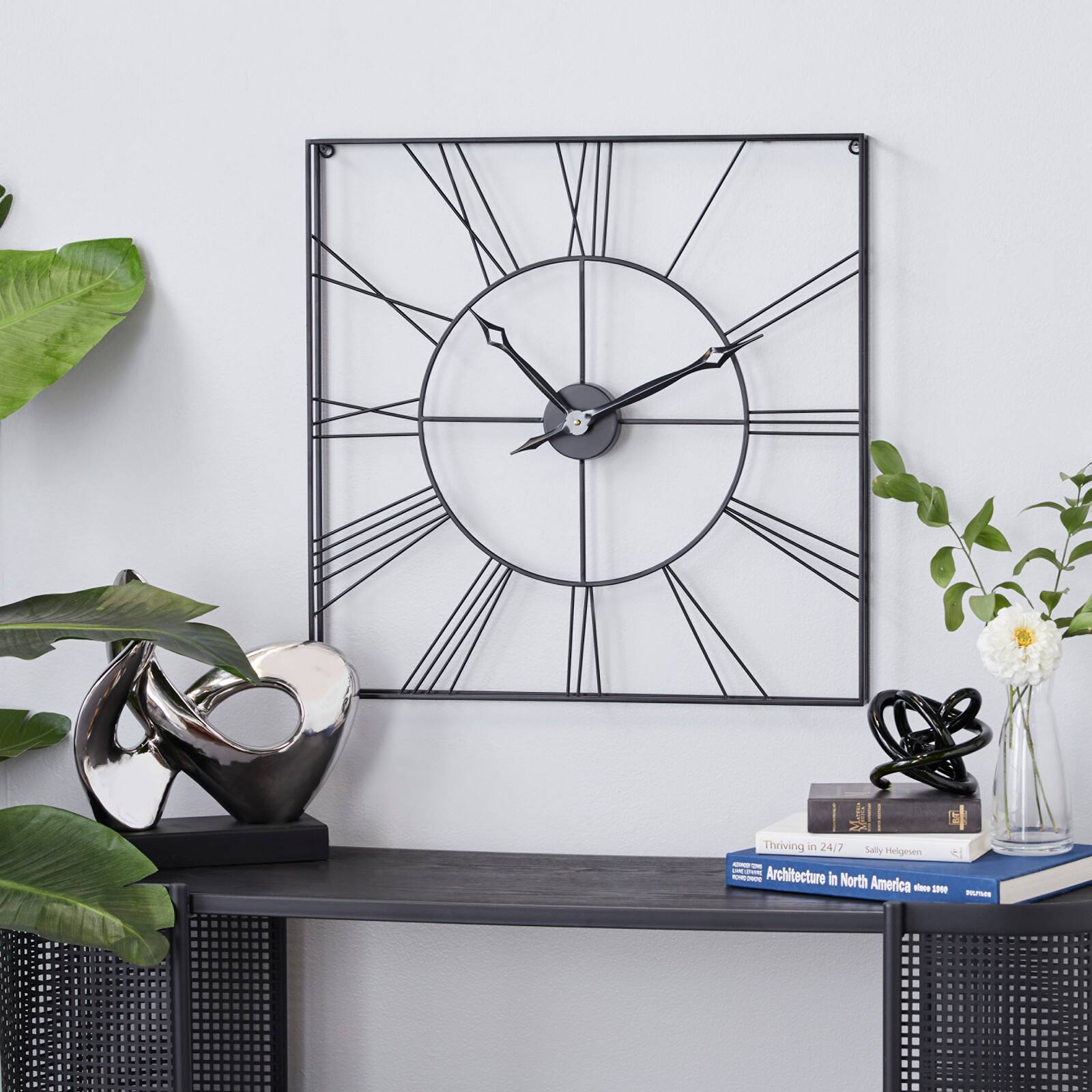 CosmoLiving by Cosmopolitan 24" Metal Square Wall Clock