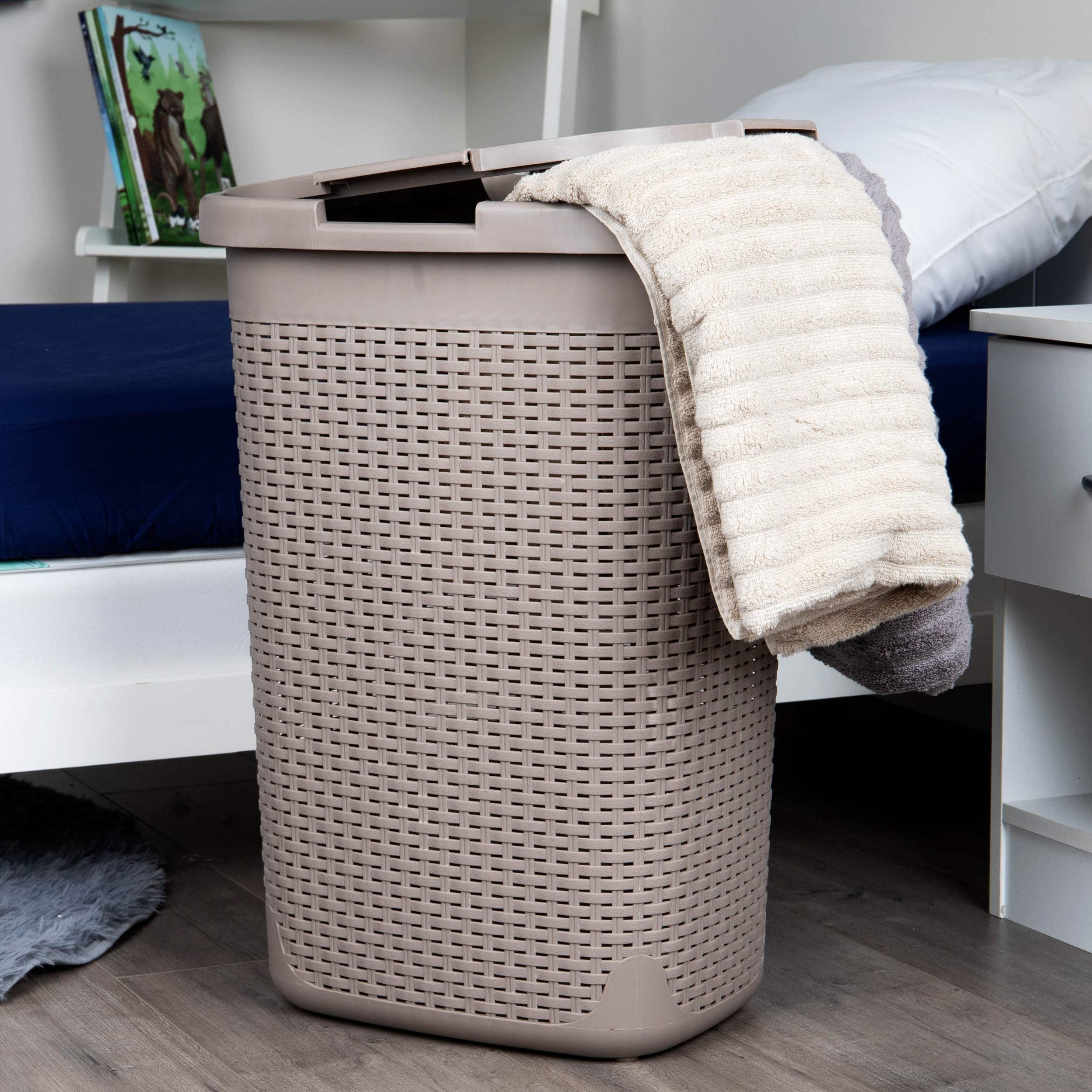 Mind Reader 60L Hamper Laundry Basket with Cutout Handles
