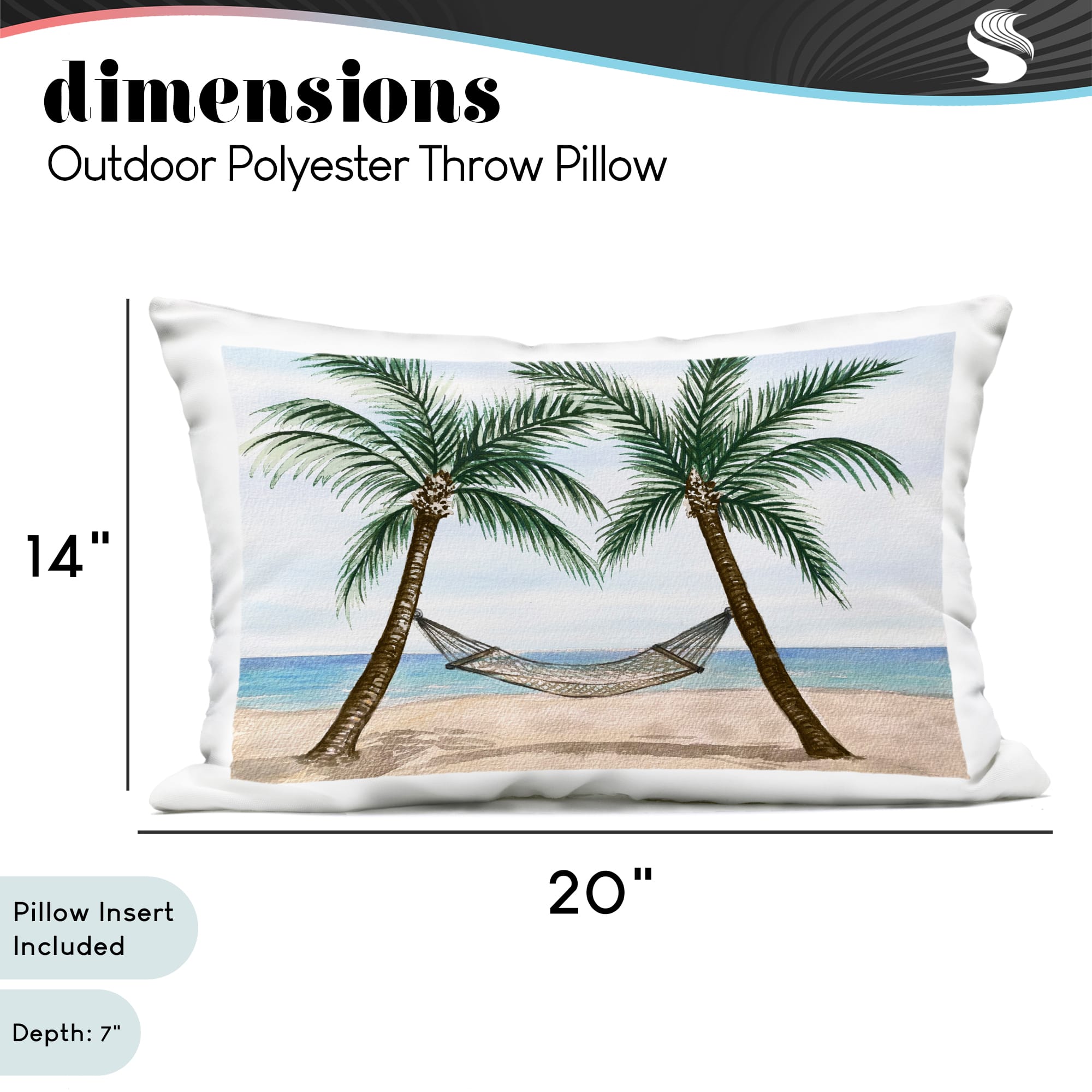 Stupell Industries 14" x 20" Hammock Between Palms Outdoor Print Throw Pillow