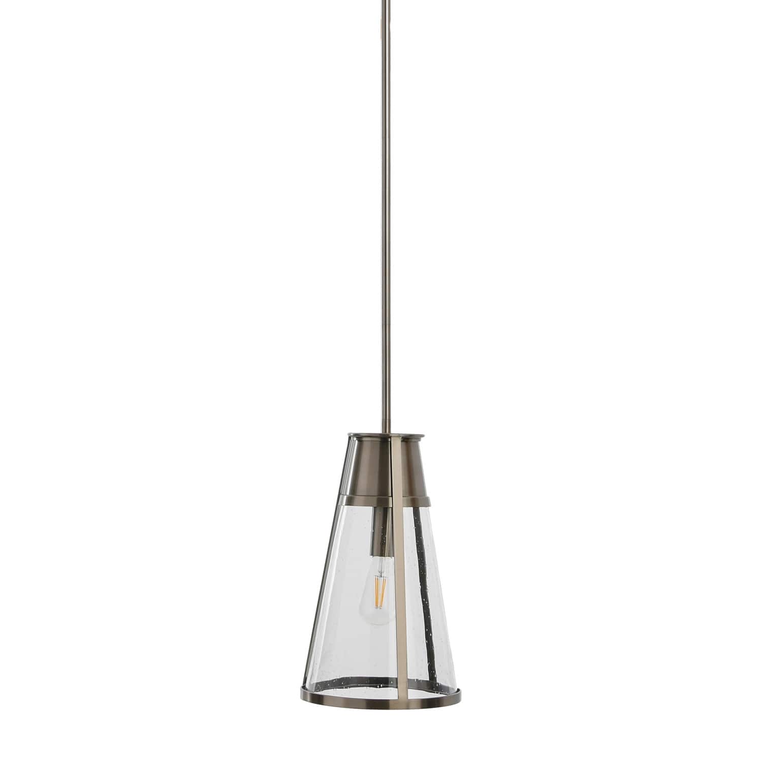 Hello Honey® Robert Stevenson Lighting Jaxon Metal & Seedy Glass Ceiling Light