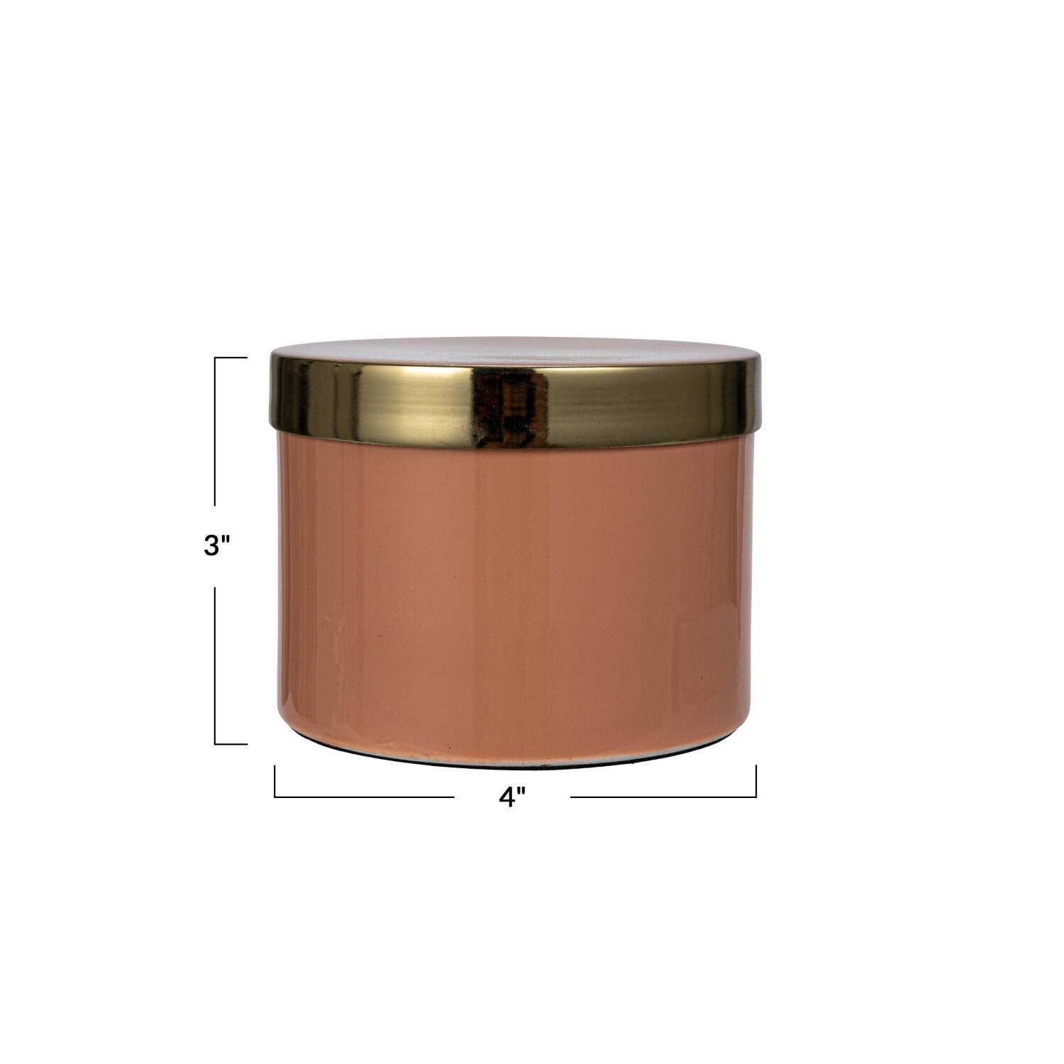 Hello Honey® 3" Pink & Gold Enameled Metal Box with Shiny Interior