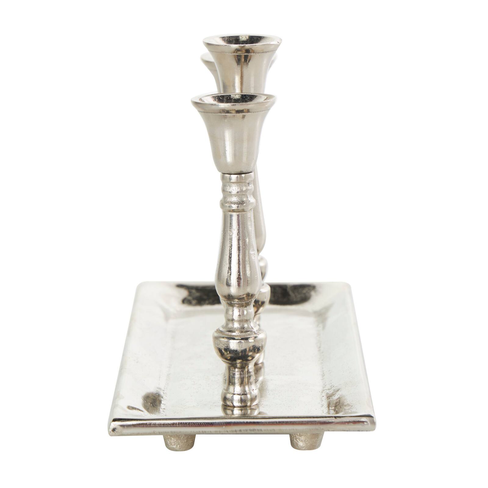 Aluminum 3 Candle Candelabra with Candle Plate