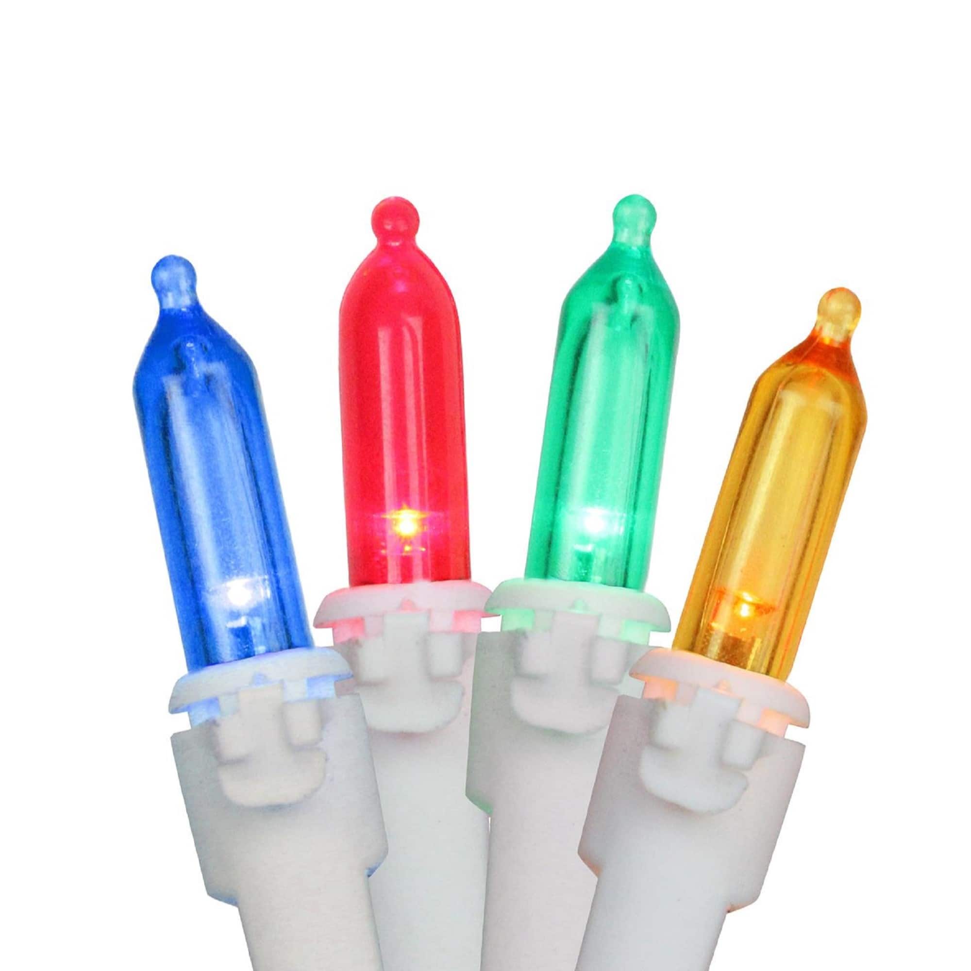 35ct. Multicolor LED Mini Christmas String Lights with White Wire