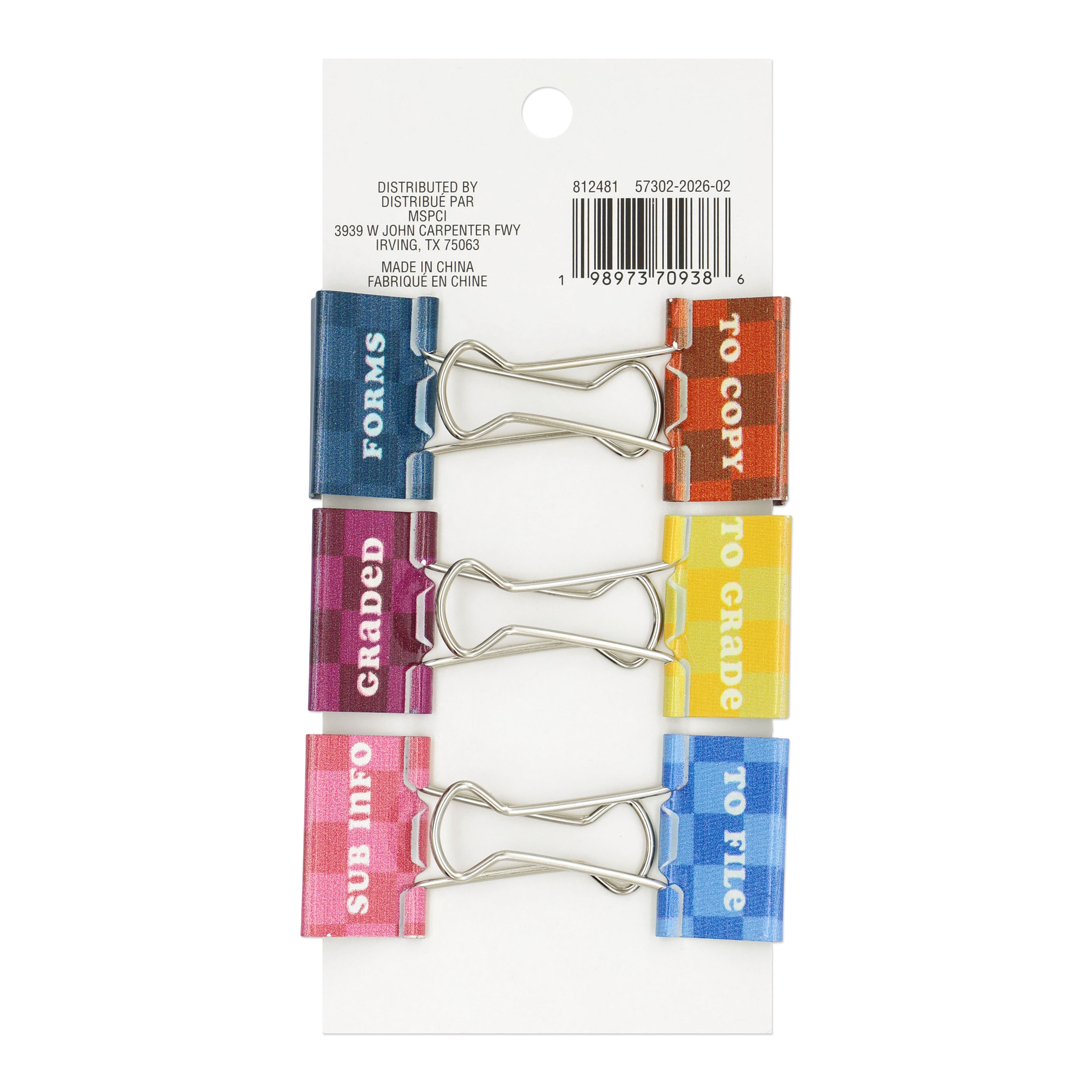 Retro Teacher Metal Binder Clips, 6ct. by B2C™