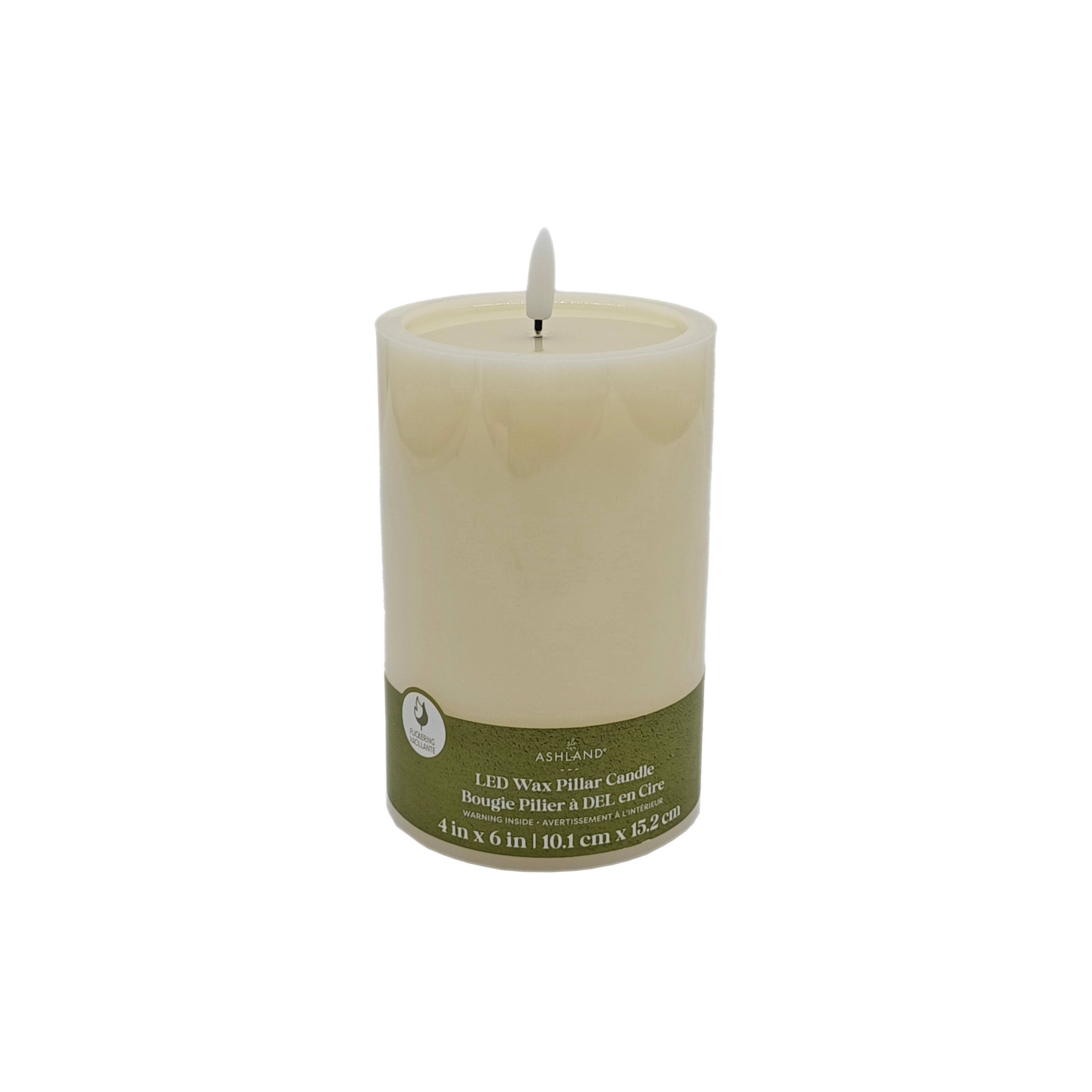 4" x 6" LED Wax Pillar Flickering Candle by Ashland