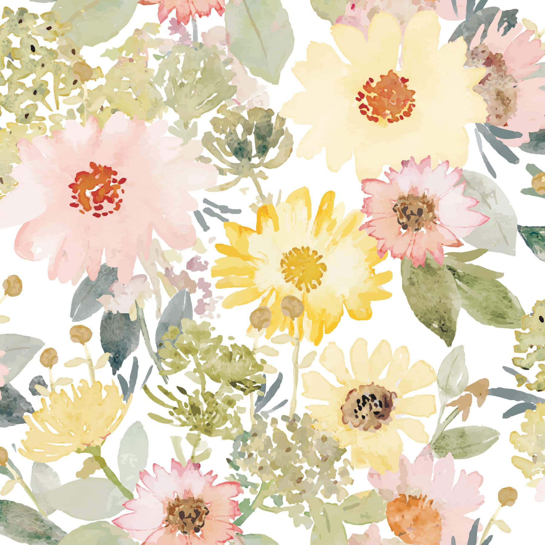 RoomMates Coral & Yellow Southern Charm Peel & Stick Wallpaper